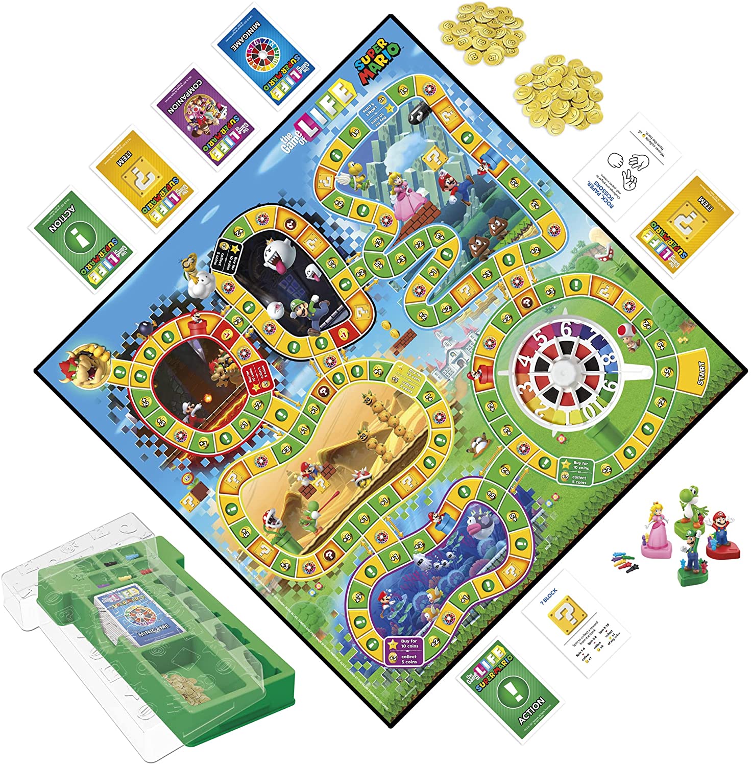 HasbroGaming The Game of Life: Super Mario Edition Board Game - for Kids Ages 8 and Up