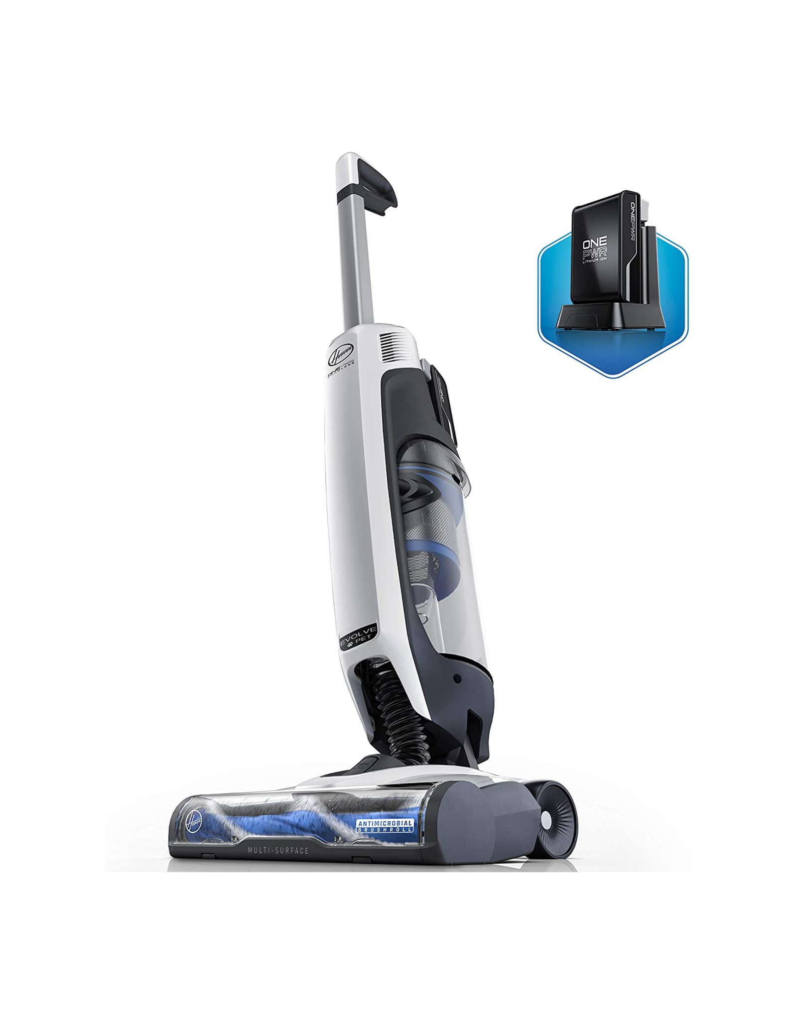 Hoover ONEPWR Evolve Pet Cordless Vacuum Cleaner BH53420V, Lightweight Stick Vac, White
