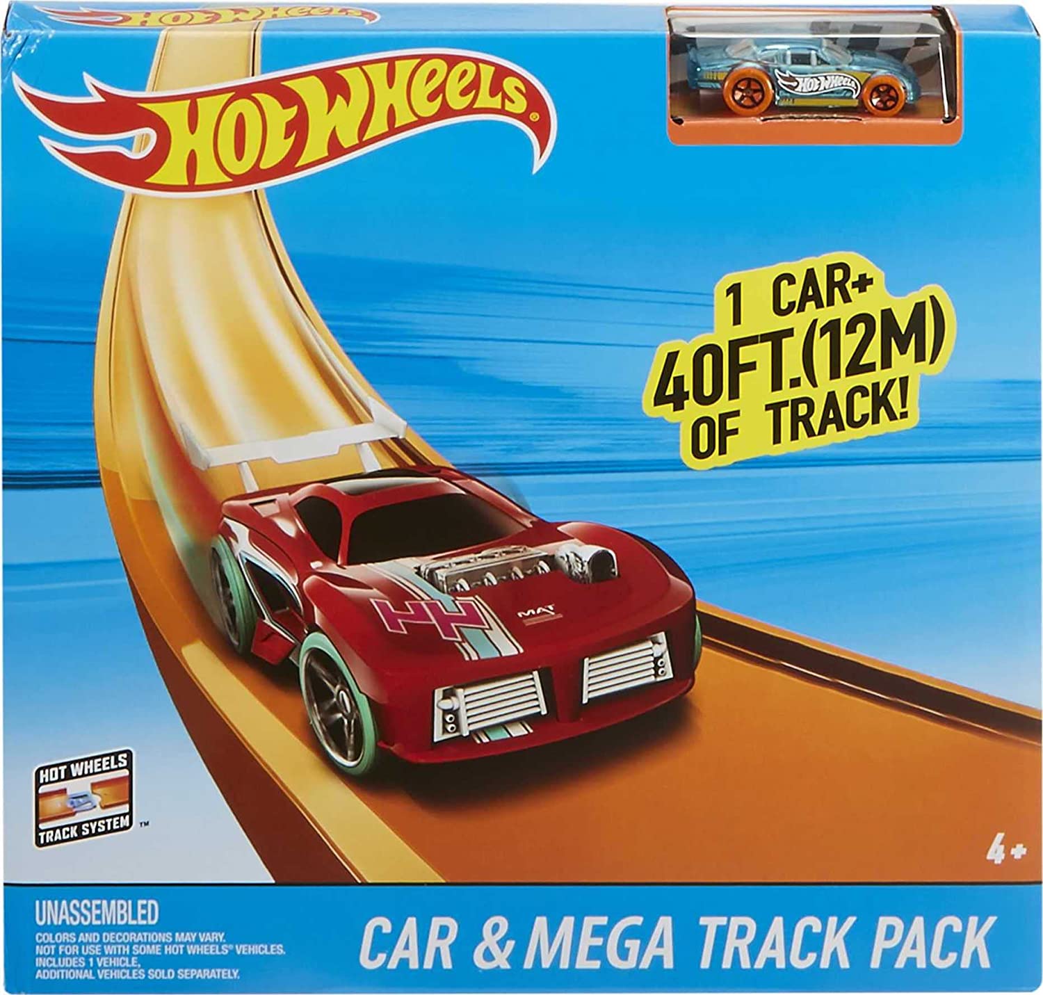 Hot Wheels Car & Mega Track Pack - Comes with one Hot Wheels vehicle