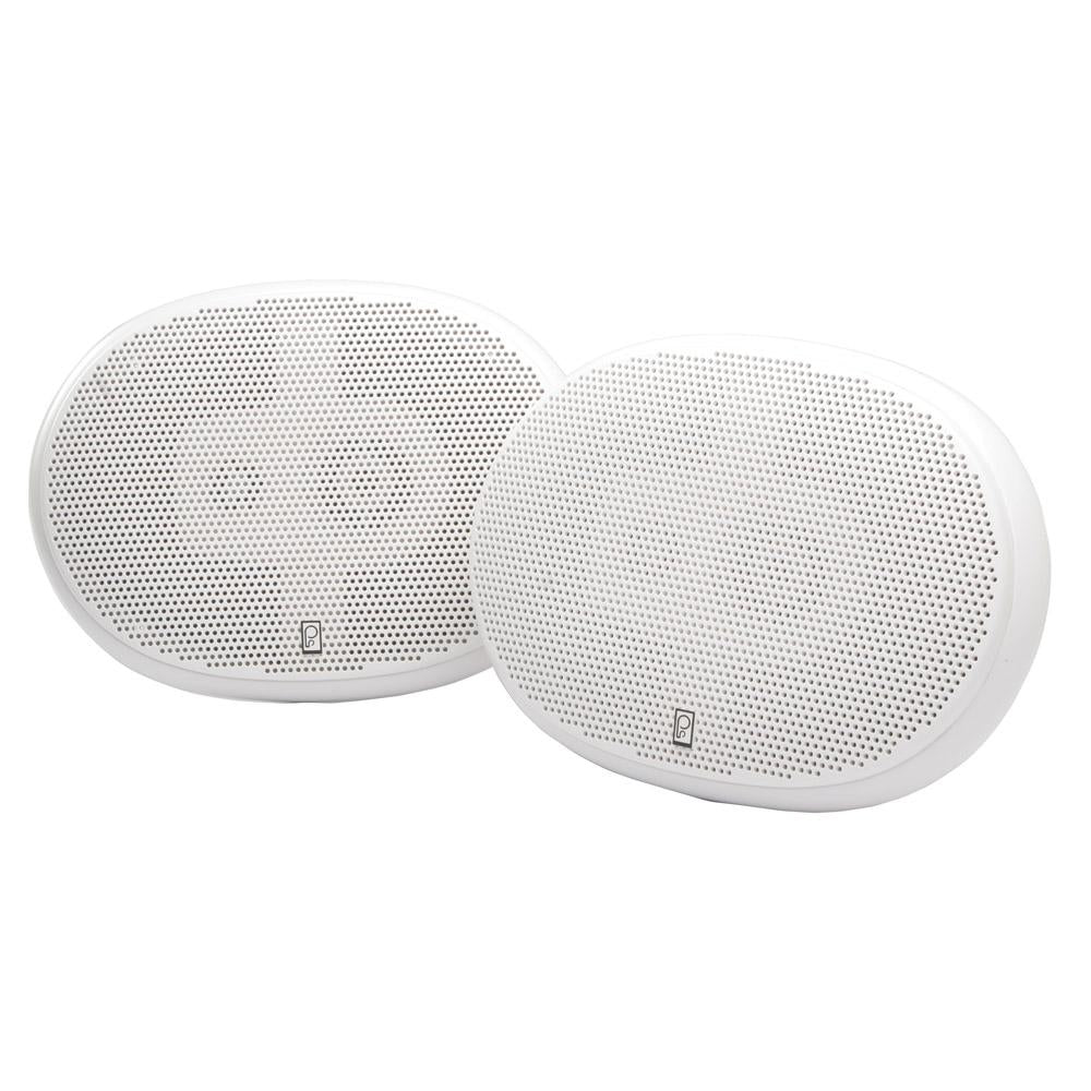 Poly-Planar 6" x 9" Premium Oval Marine Speakers - (Pair) White