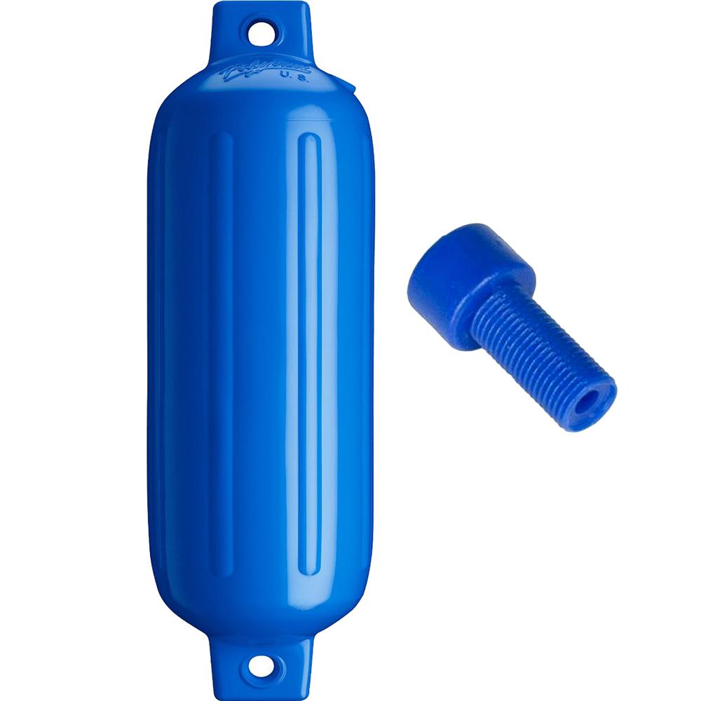 Polyform G-4 Twin Eye Fender 6.5" x 22" - Blue w-Air Adapter