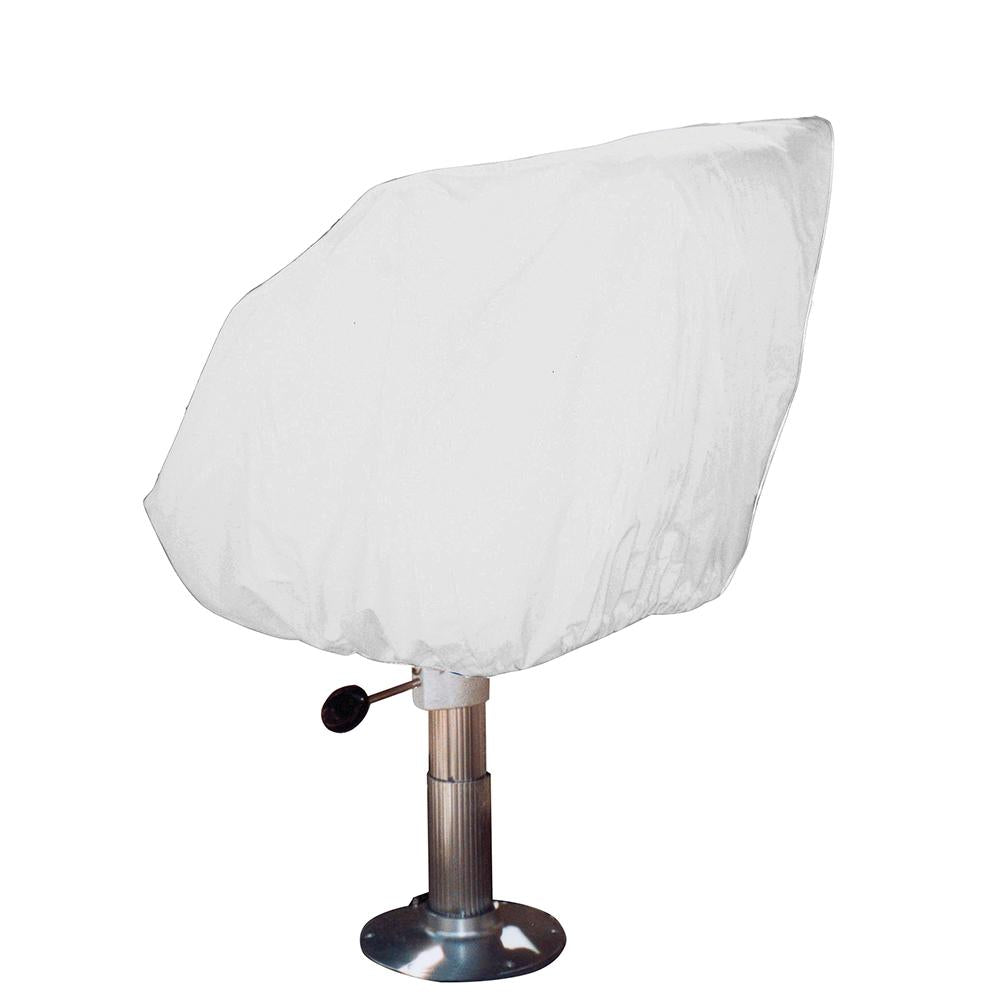 Taylor Made Helm-Bucket-Fixed Back Boat Seat Cover - Vinyl White