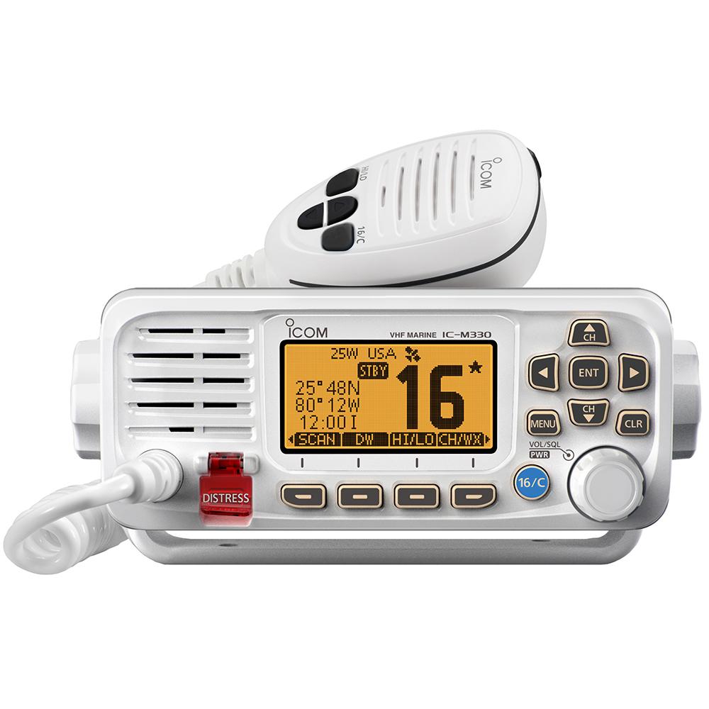 Icom M330 Compact VHF Radio w-GPS - White
