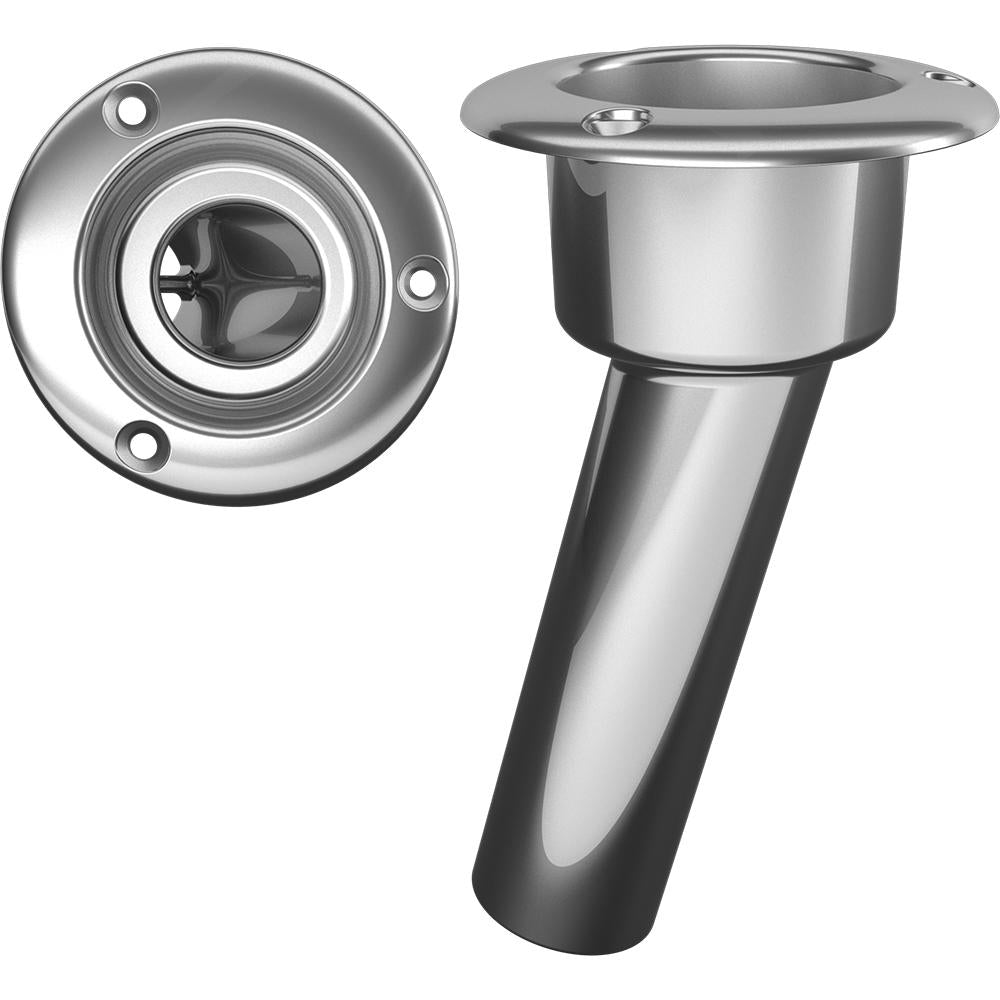 Mate Series Stainless Steel 15° Rod & Cup Holder - Open - Round Top