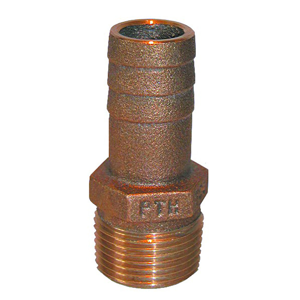 GROCO 1-2" NPT x 1-2" ID Bronze Pipe to Hose Straight Fitting