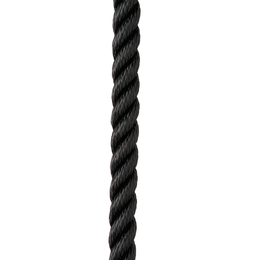 New England Ropes 3-4" X 35' Premium Nylon 3 Strand Dock Line - Black