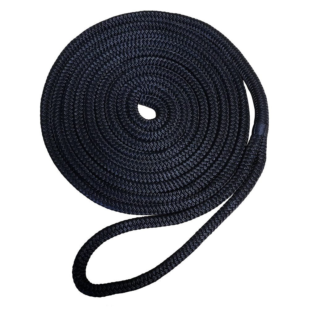 Robline Premium Nylon Double Braid Dock Line - 3-8" x 15' - Black