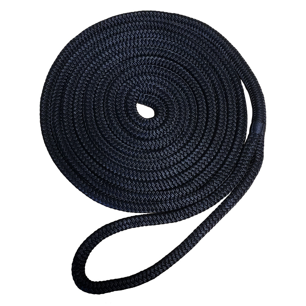 Robline Premium Nylon Double Braid Dock Line - 3-8" x 25' - Black