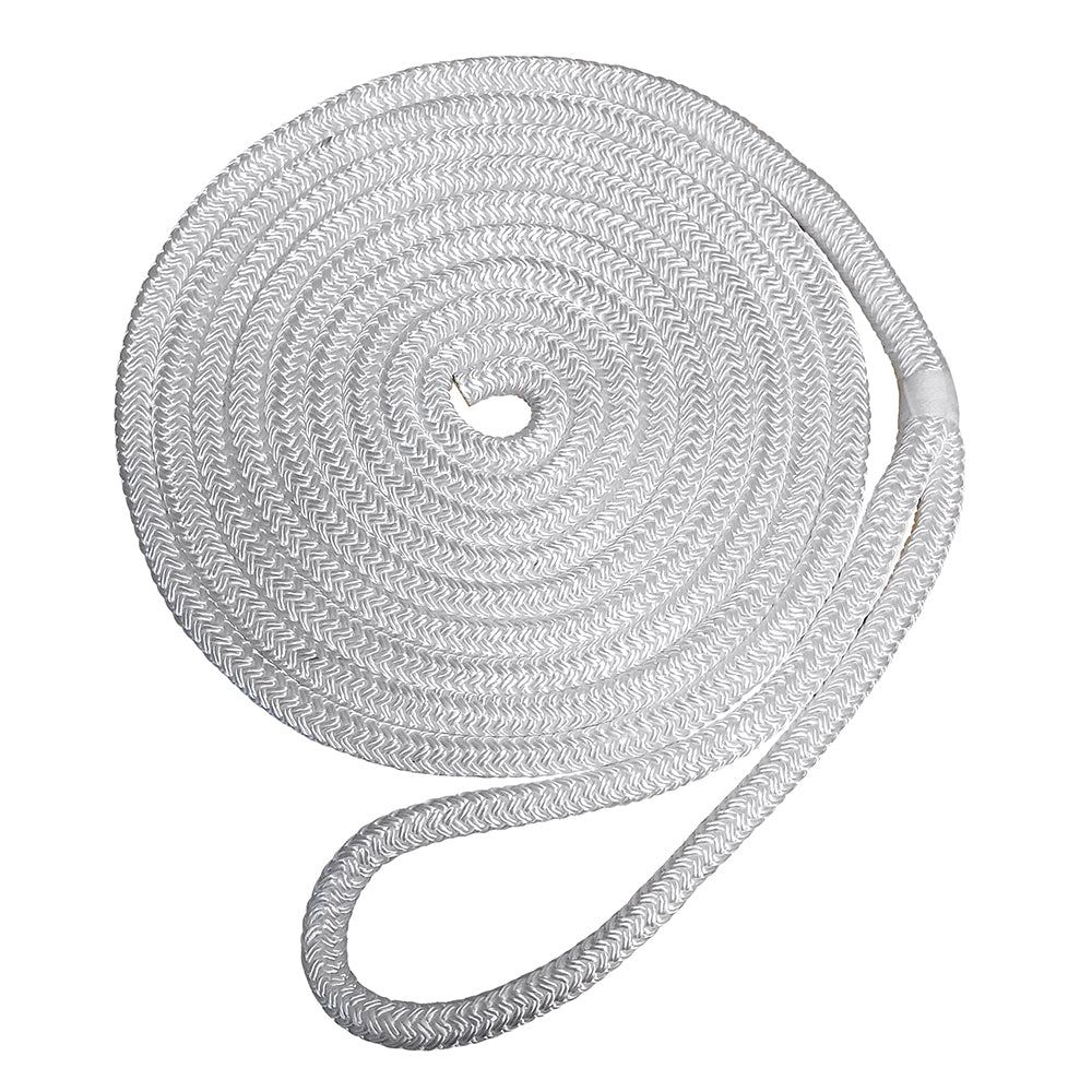 Robline Premium Nylon Double Braid Dock Line - 1-2" x 25' - White