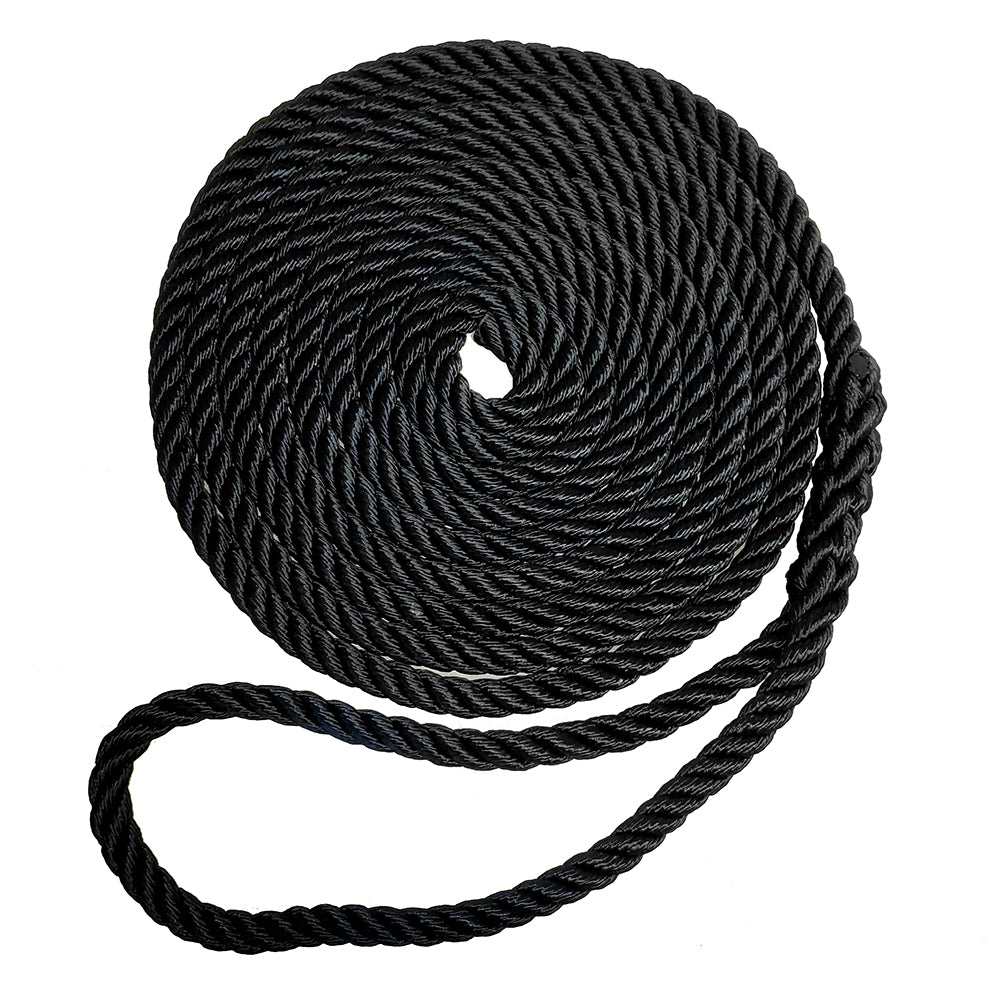 Robline Premium Nylon 3 Strand Dock Line - 5-8" x 20' - Black