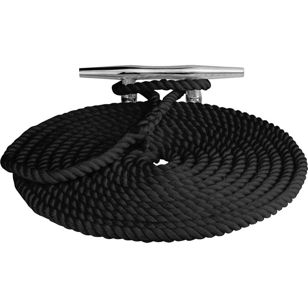 Sea-Dog Twisted Nylon Dock Line - 1-2" x 25' - Black