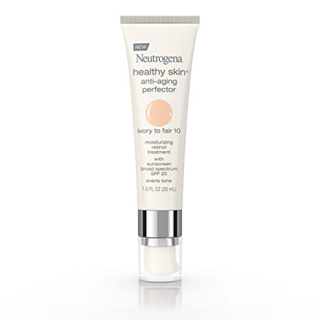 Neutrogena Healthy Skin Anti-Aging Perfector Tinted Facial Moisturizer and Retinol Treatment, Broad Spectrum SPF 20 Sunscreen with Titanium Dioxide