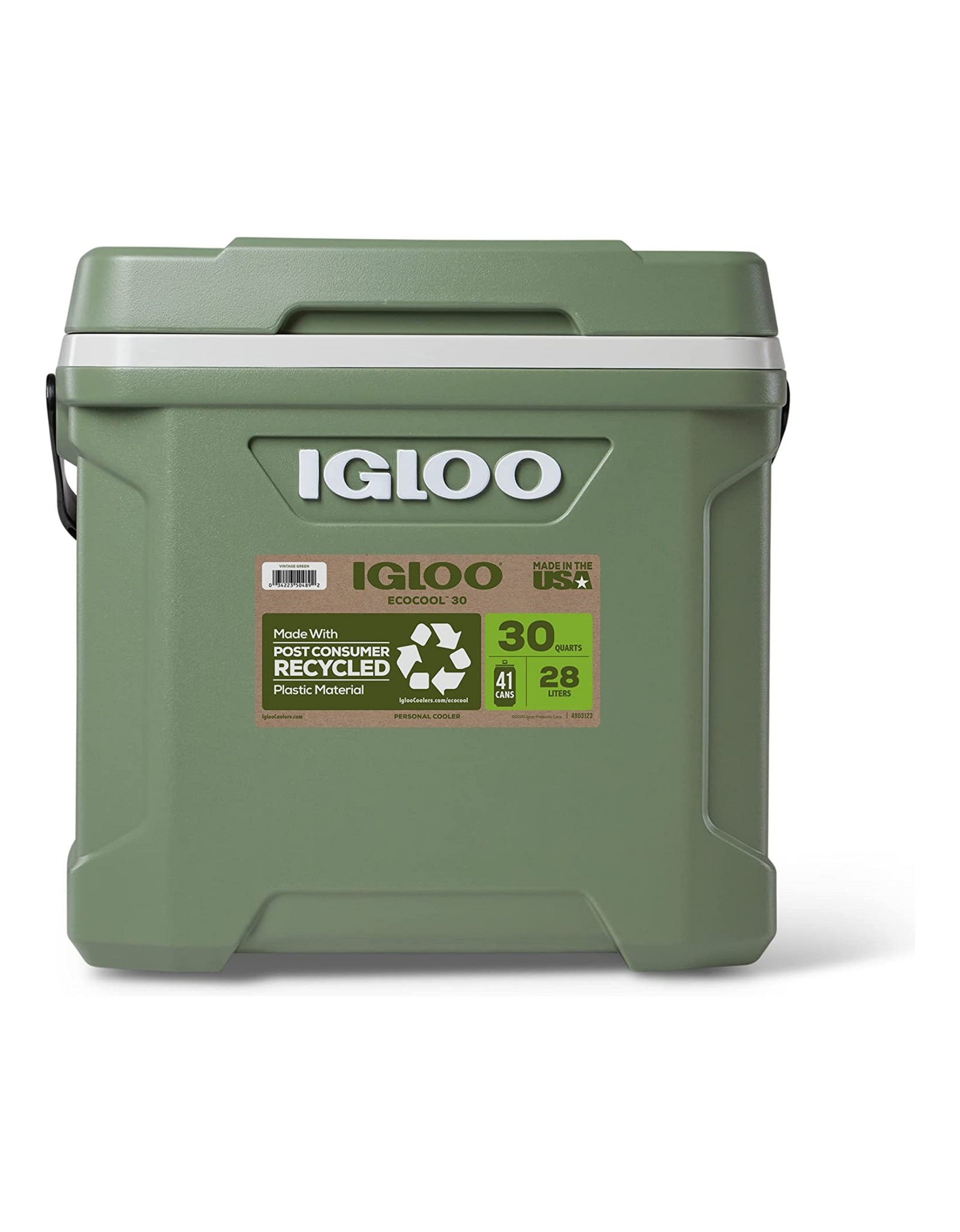 Igloo Sportsman 30-150 Qt, Hardsided Coolers, Heavy-Duty, High Performance, 30 Qt Capacity, Eco Green