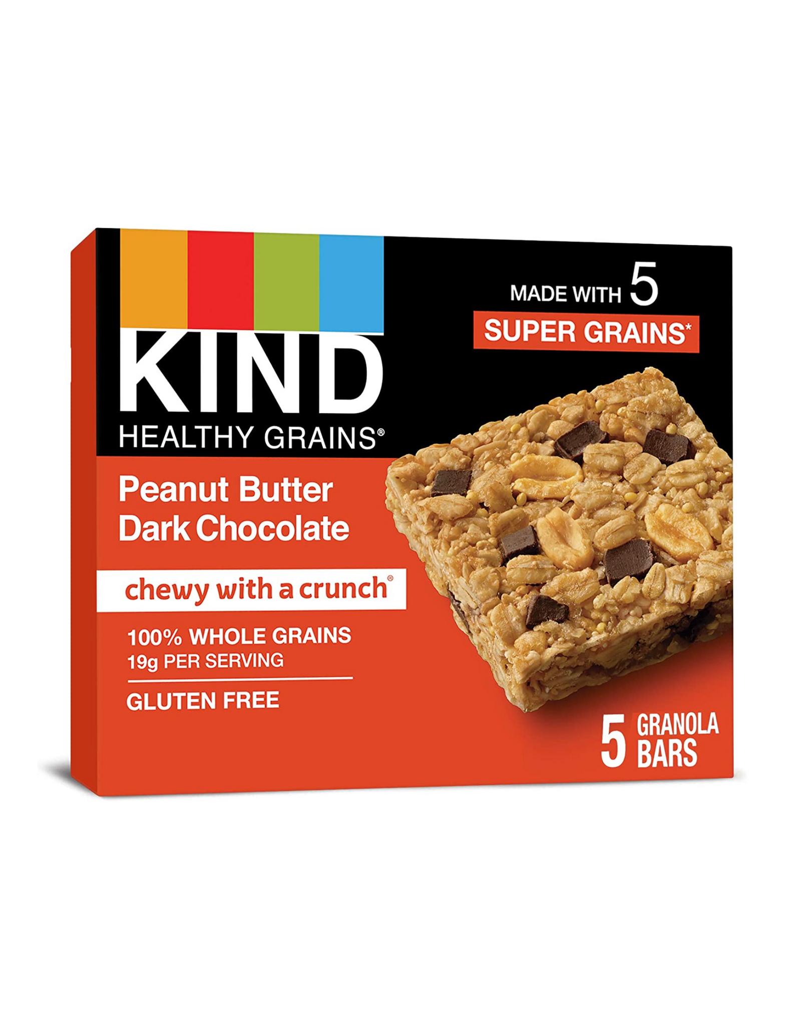 KIND Healthy Grains Bars, Peanut Butter Dark Chocolate,  Whole Grains, Gluten Free, 1.2 oz,  40 Ct