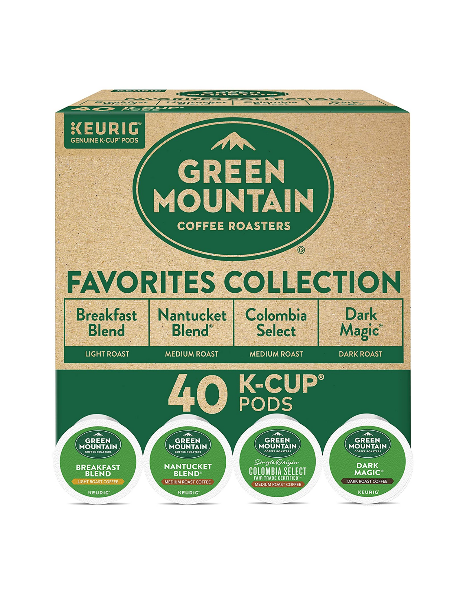 Keurig Green Mountain Coffee Favorites Collection Variety Pack, 40 Ct