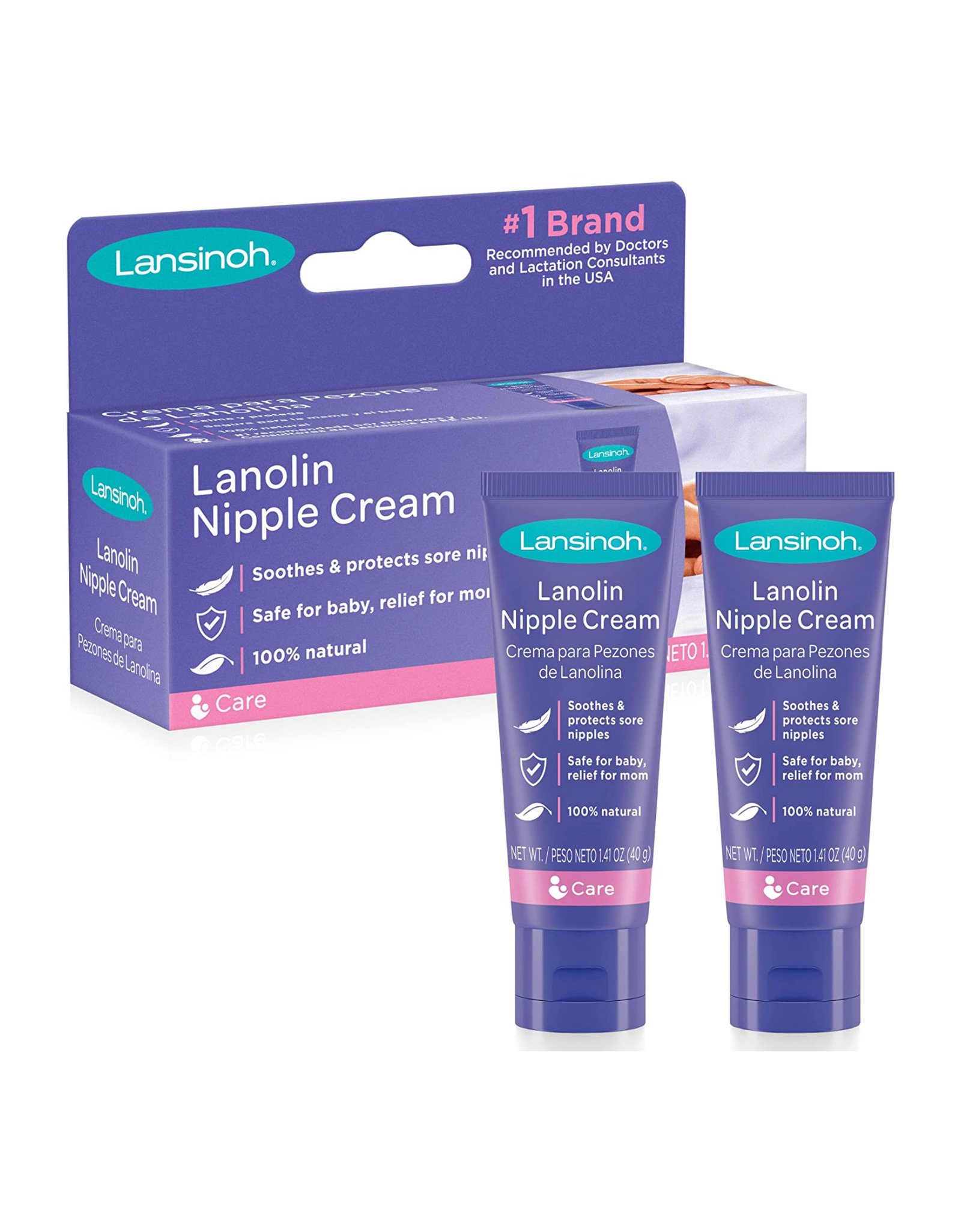 Lansinoh Lanolin Nipple Cream for Breastfeeding, 1.41 Oz each (Pack of 2)