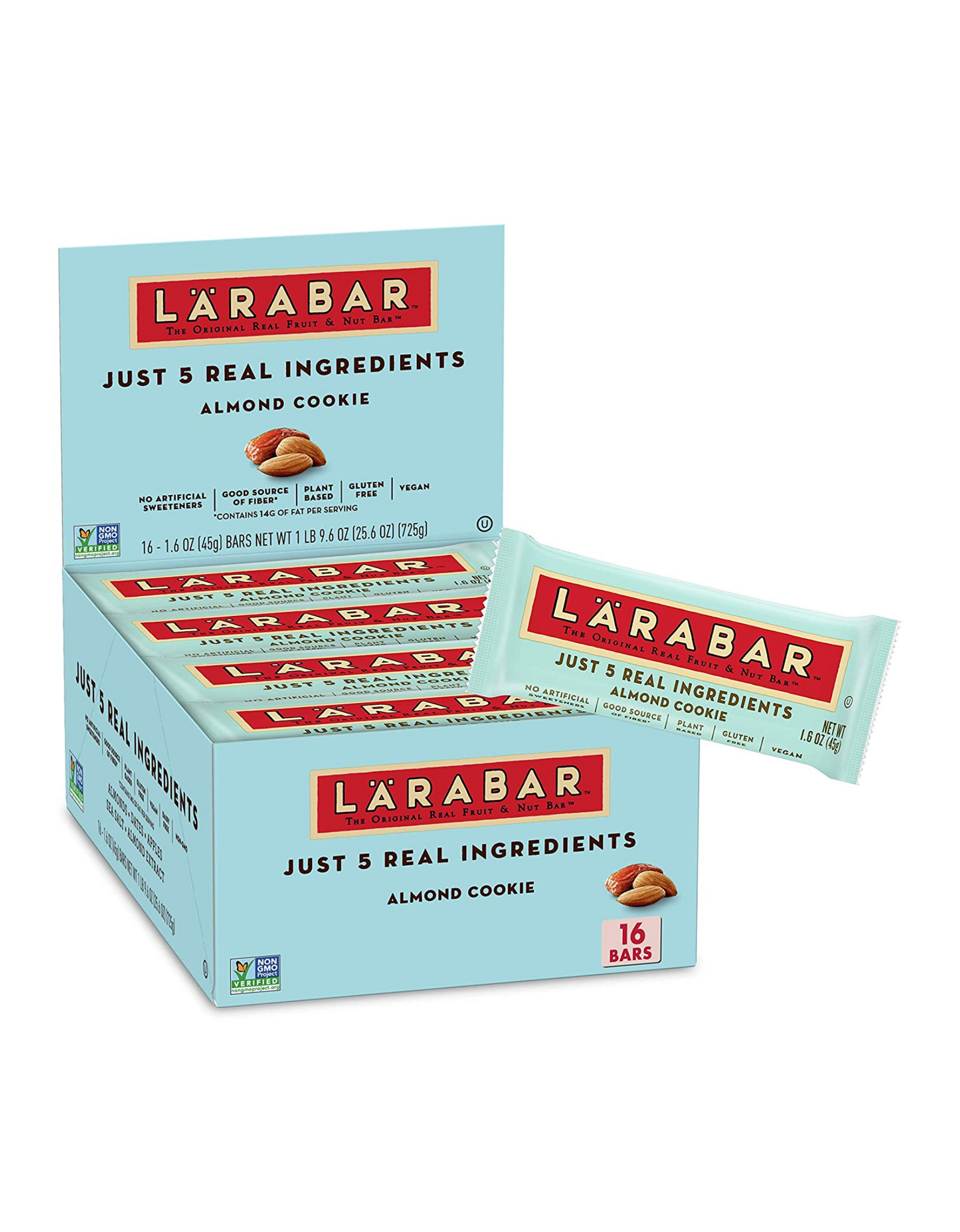 Larabar Almond Cookie, Original Real Fruit and Nut Bar, 1.7 oz, 16 Count