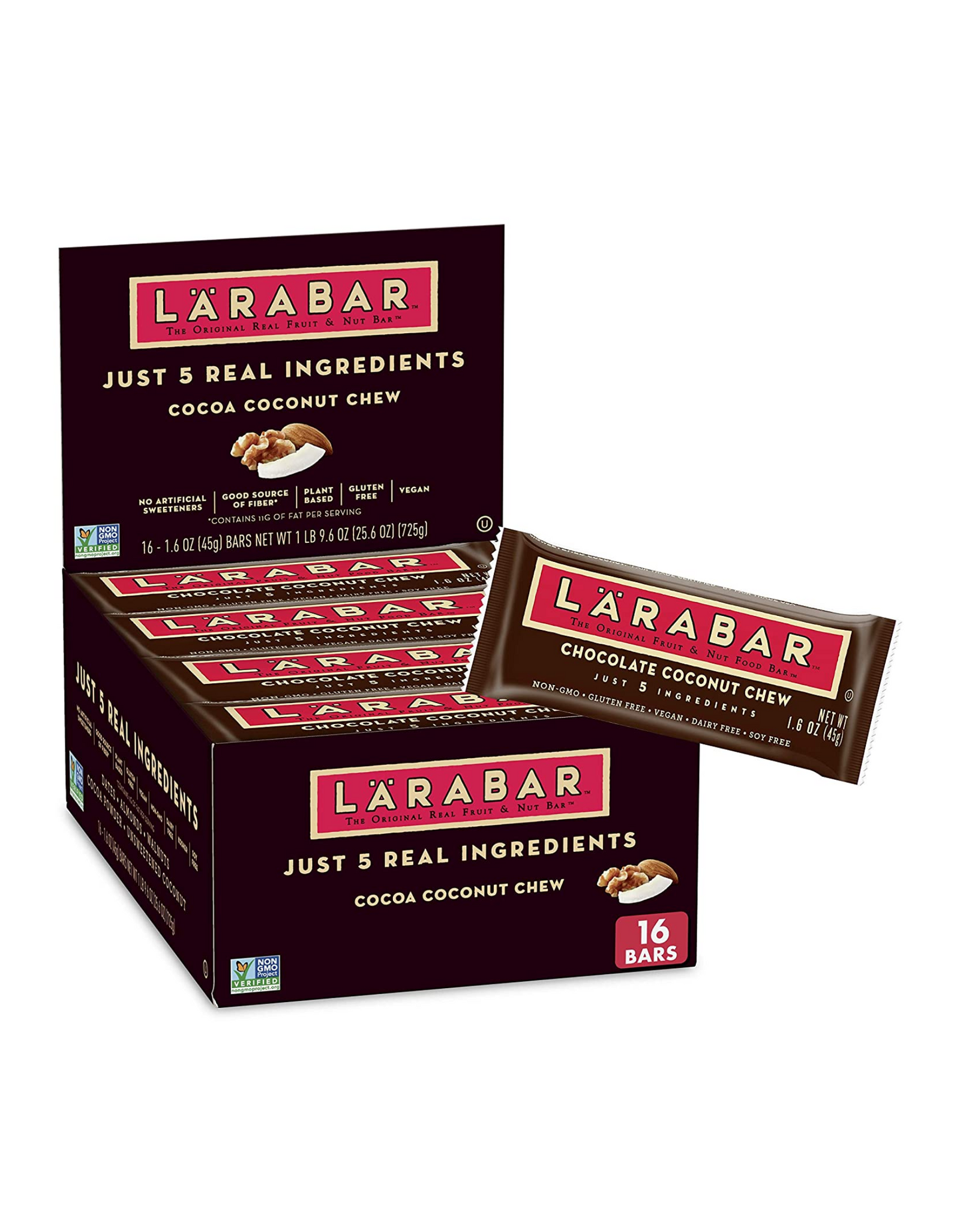 Larabar Chocolate Coconut Chew, Original Real Fruit and Nut Bar, 1.7 oz, 16 Count