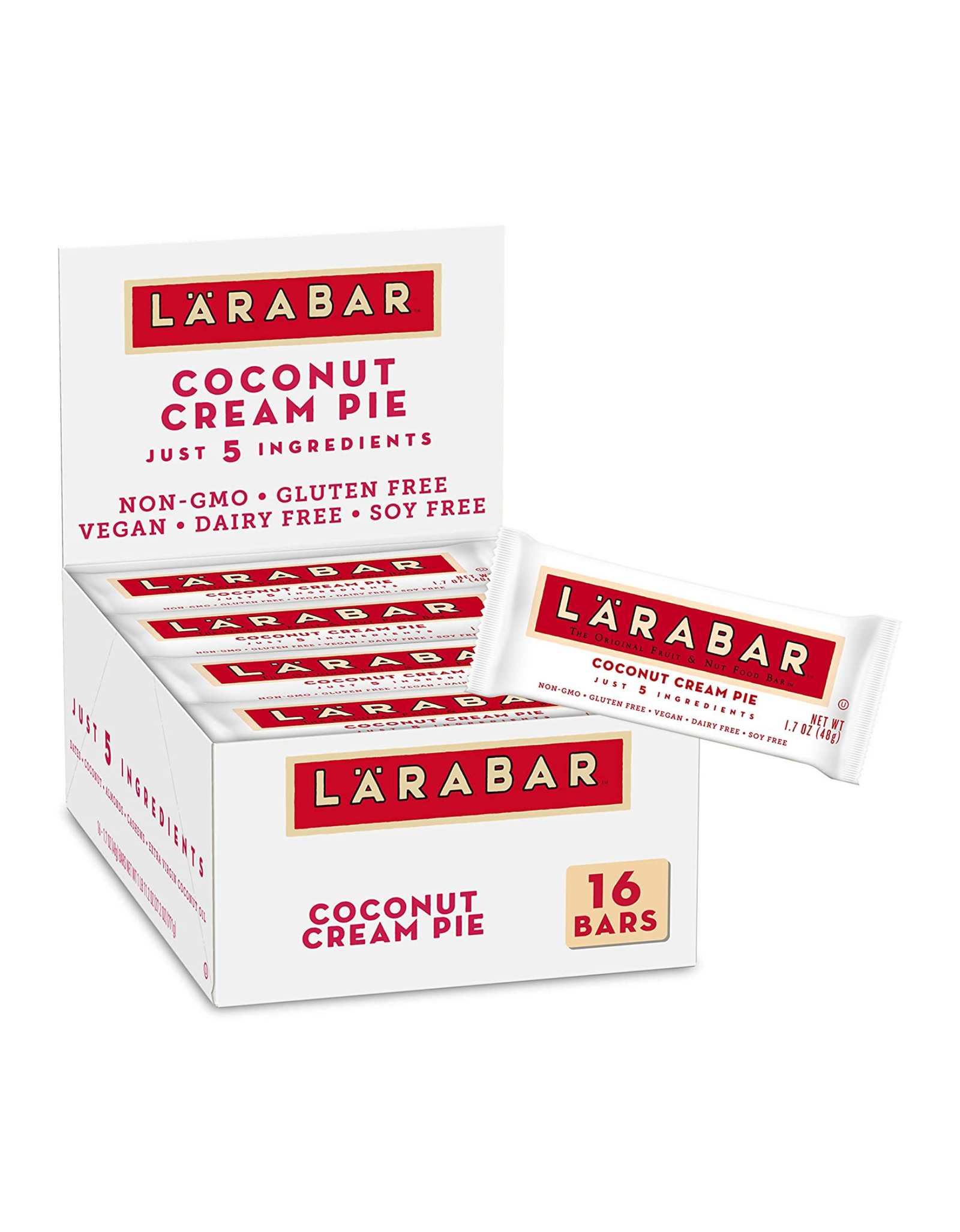 Larabar Coconut Cream Pie, Original Real Fruit and Nut Bar, 1.7 oz, 16 Count