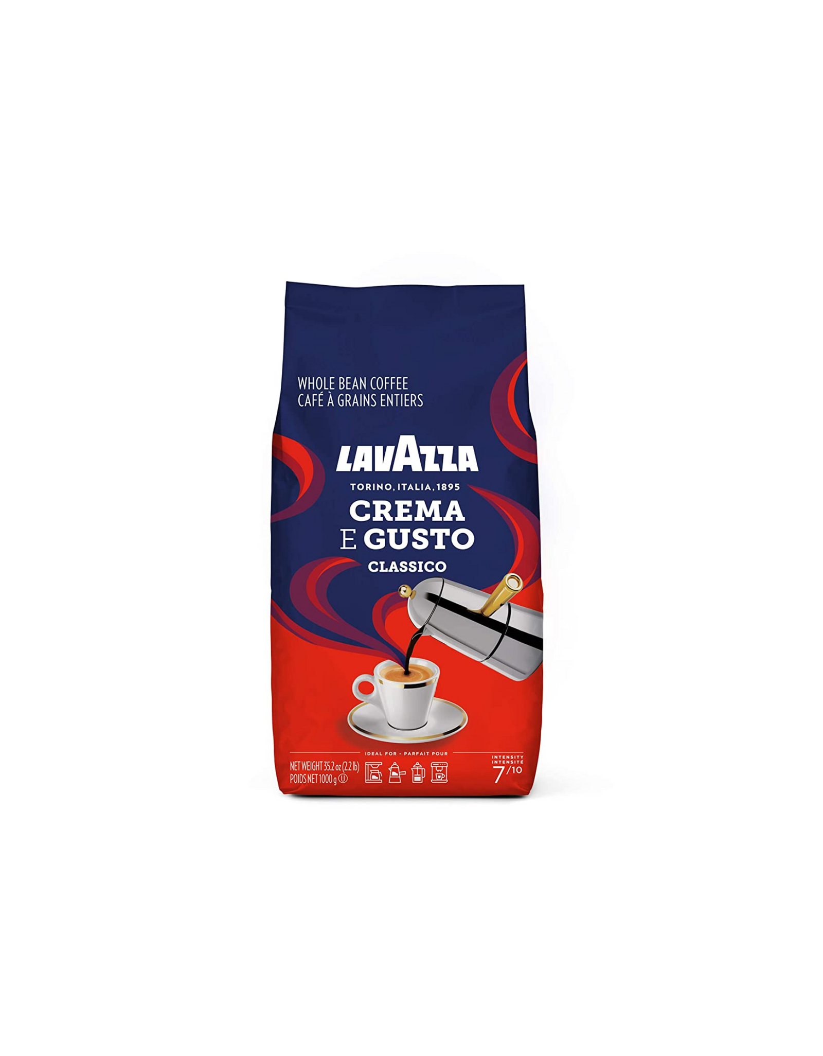 Lavazza Crema E Gusto Whole Bean Coffee, Crema E Gusto, Dark Roast 2.2 lb.