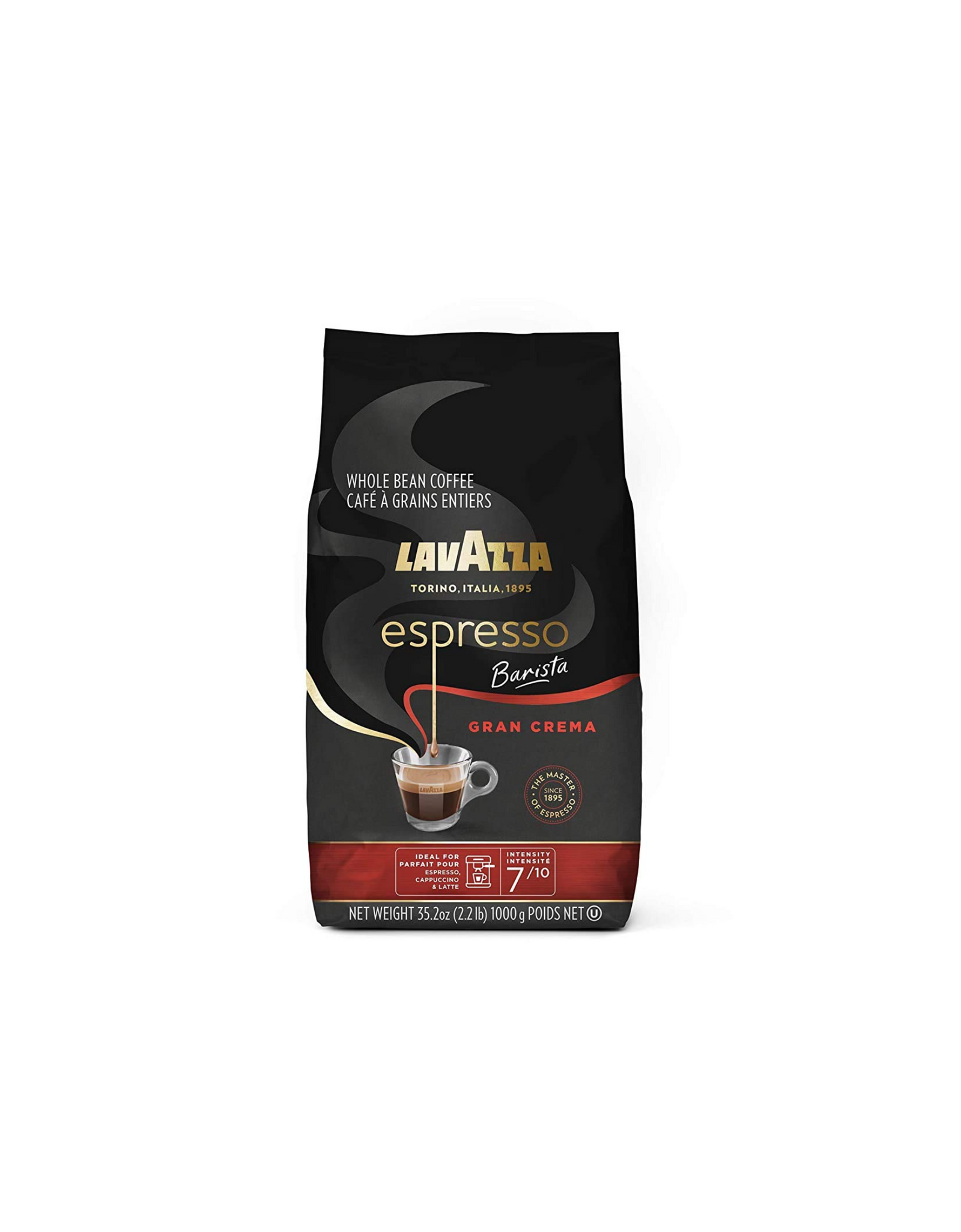 Lavazza Espresso Barista Gran Crema Whole Bean Coffee Blend, Medium Espresso Roast, 35.2 oz (2.2 lb.)