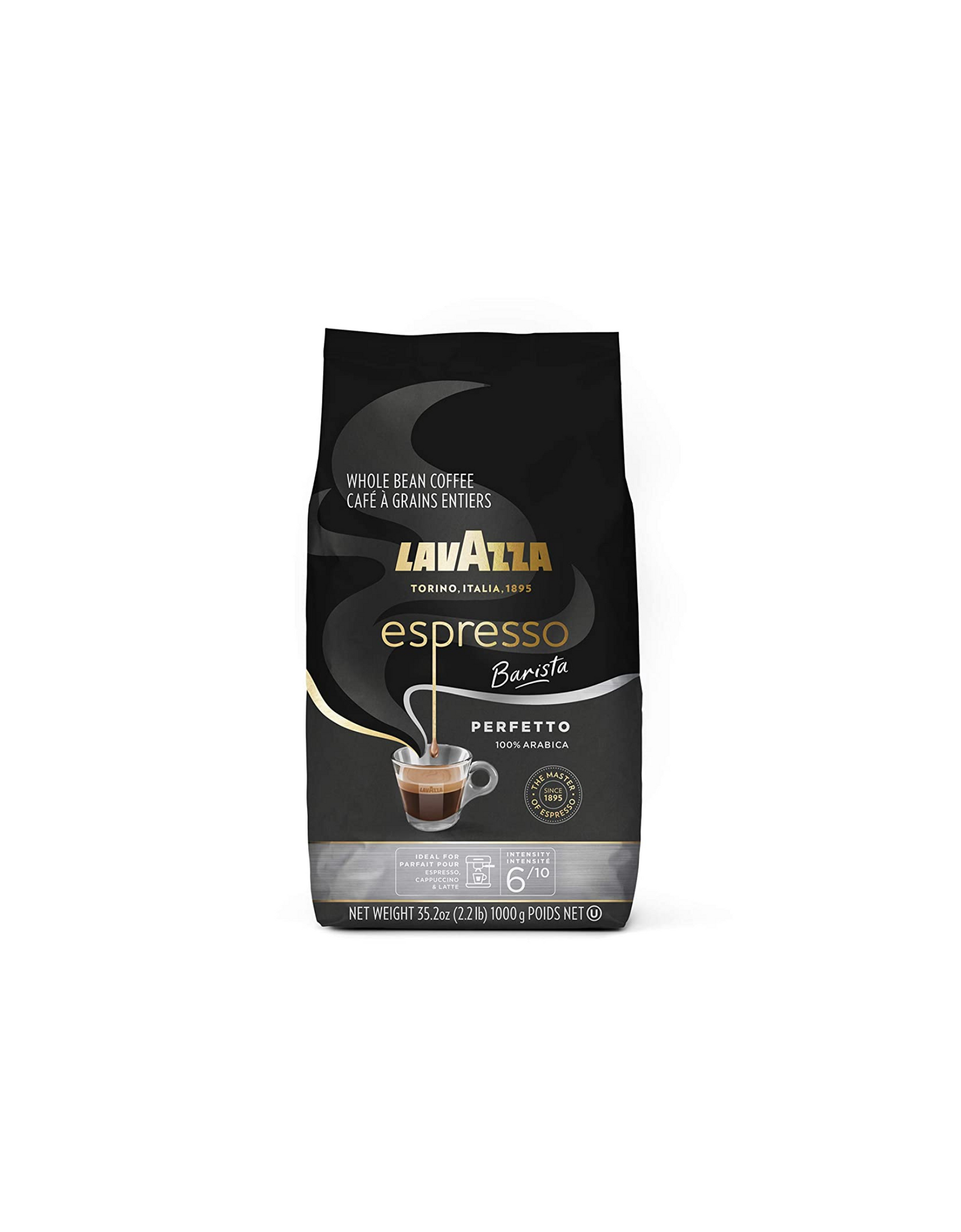 Lavazza Espresso Barista Perfetto Whole Bean Coffee Blend, 100% Arabica, Medium Espresso Roast, 35.2 oz (2.2 lb.)