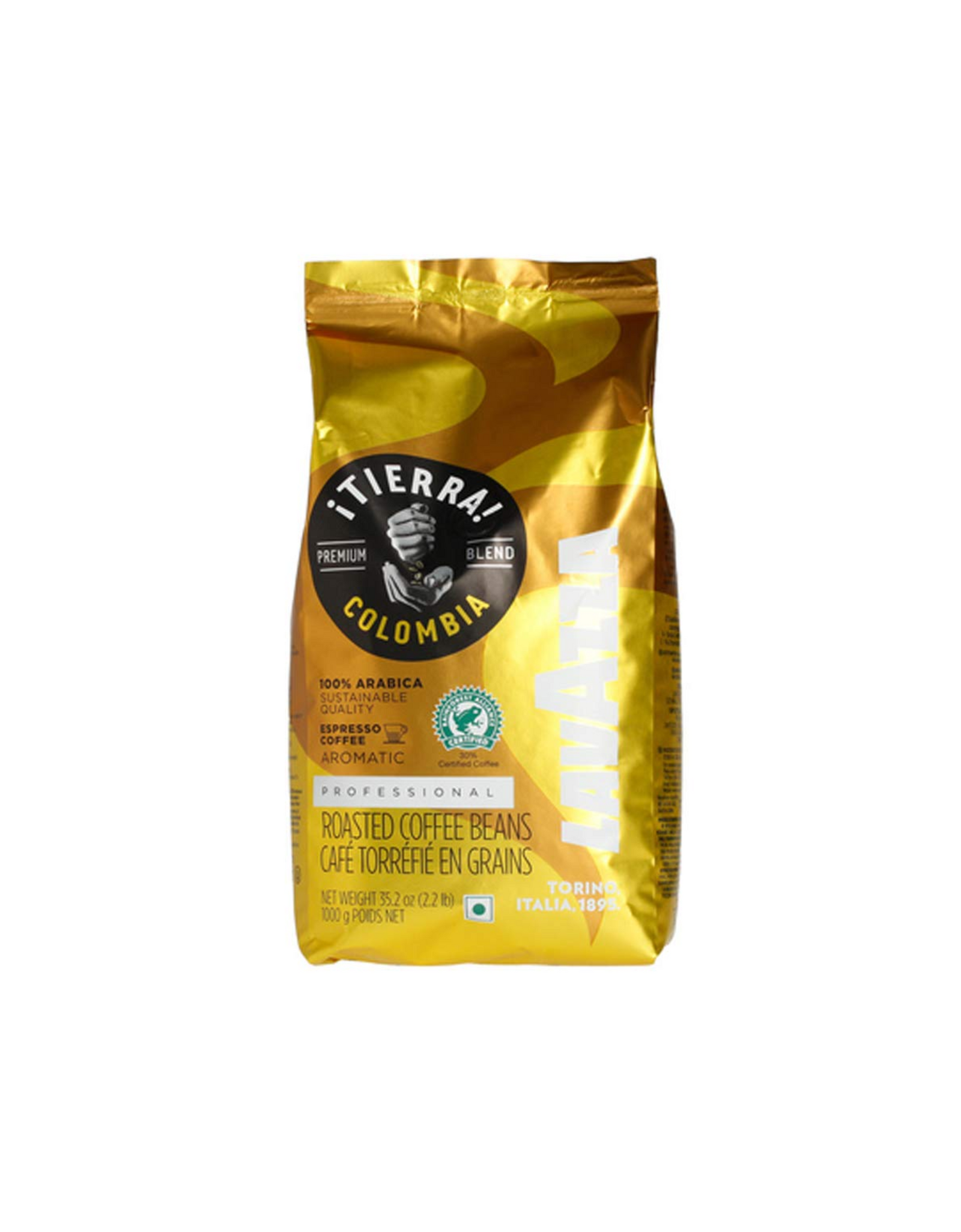 Lavazza ¡TIERRA! Premium Blend Coffee, Colombia 100% Arabica, Whole Bean Espresso, 2.2 lb.