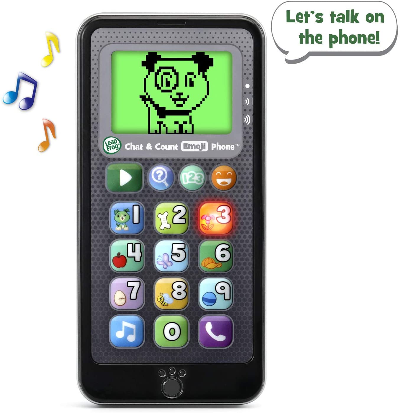 LeapFrog Chat and Count Emoji Phone, Black - For 18 Months and Up