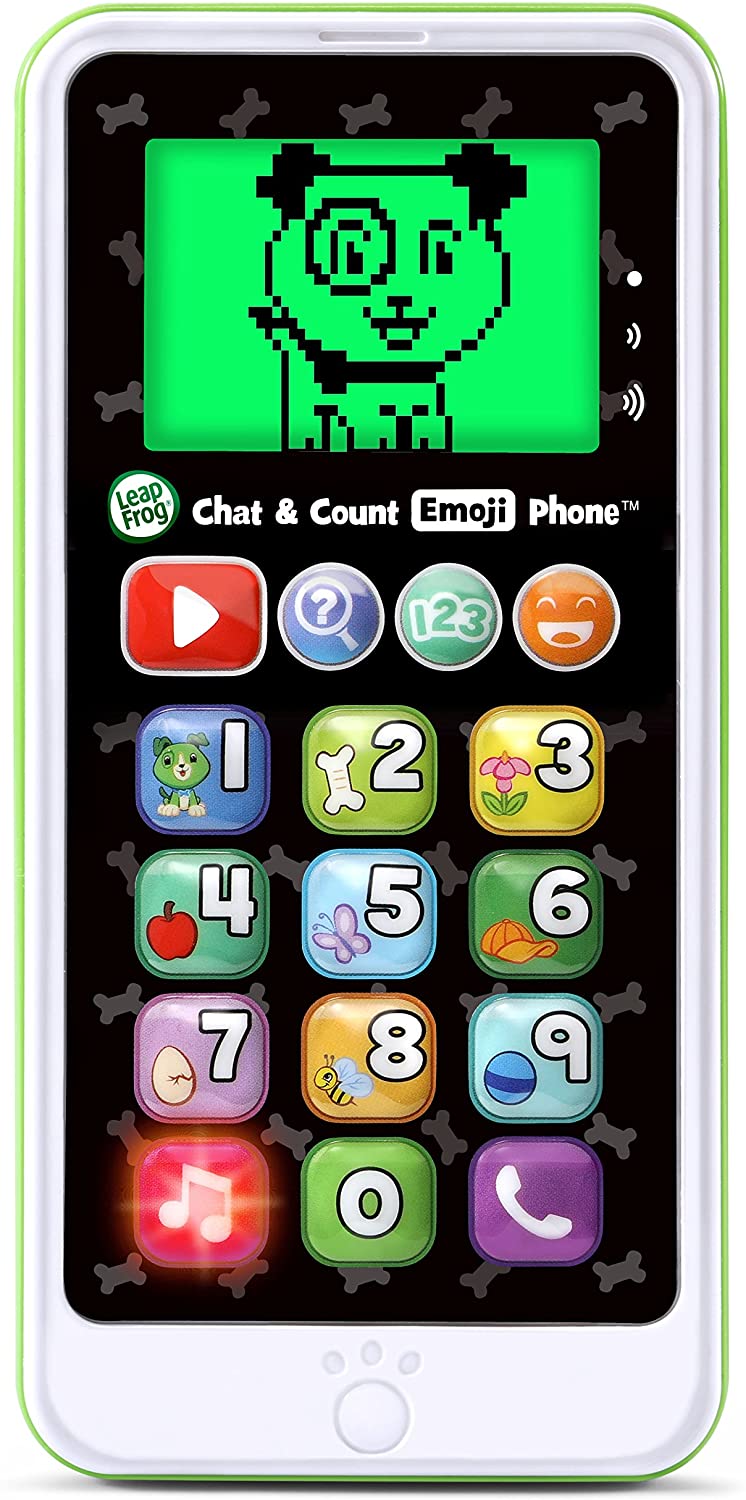 LeapFrog Chat and Count Emoji Phone, Green - Pretend and Play with Your First Smartphone
