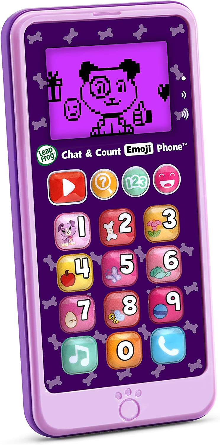 LeapFrog Chat and Count Emoji Phone, Purple - Pretend and Play with Your First Smartphone