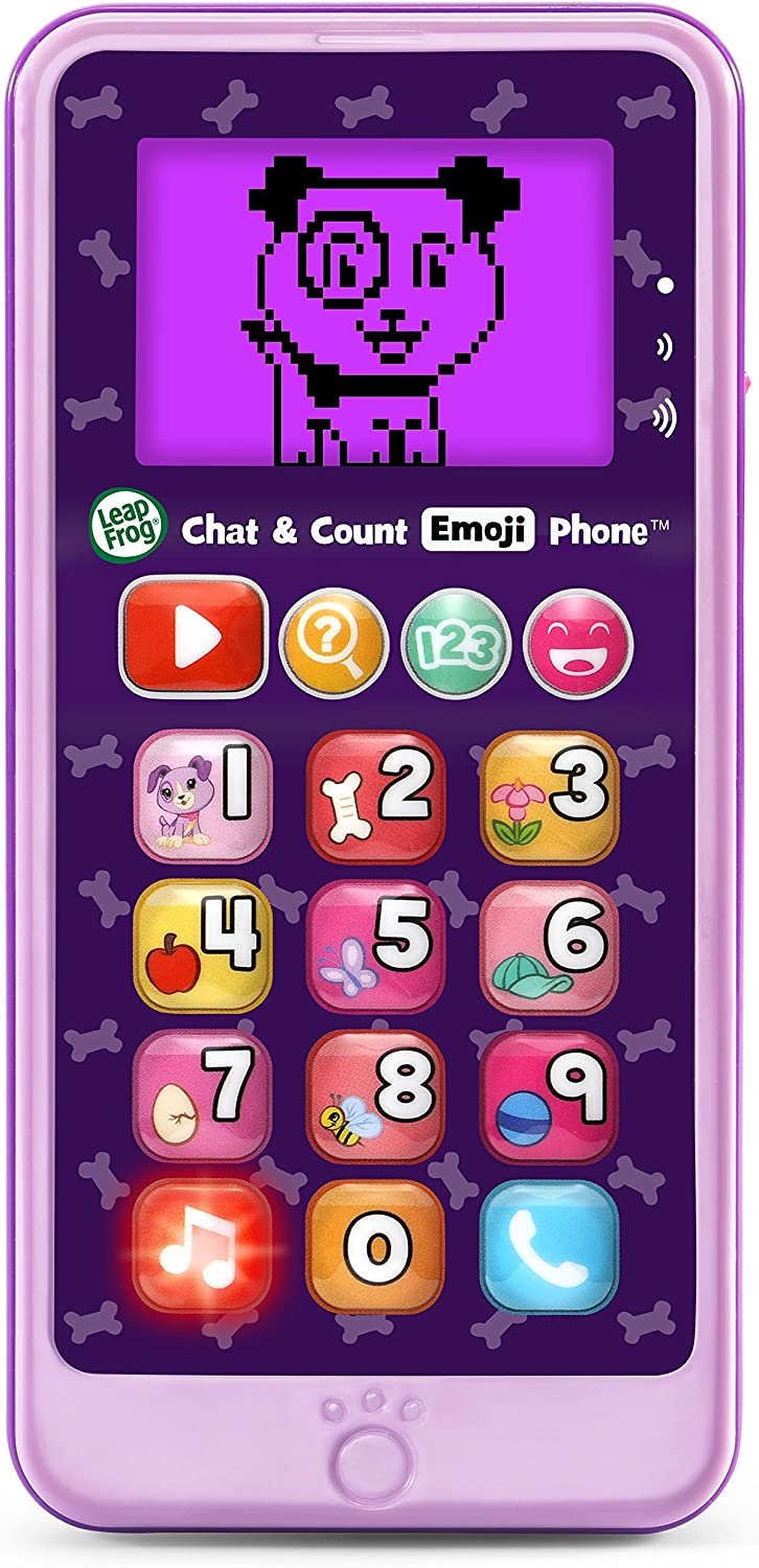 LeapFrog Chat and Count Emoji Phone, Purple - Pretend and Play with Your First Smartphone