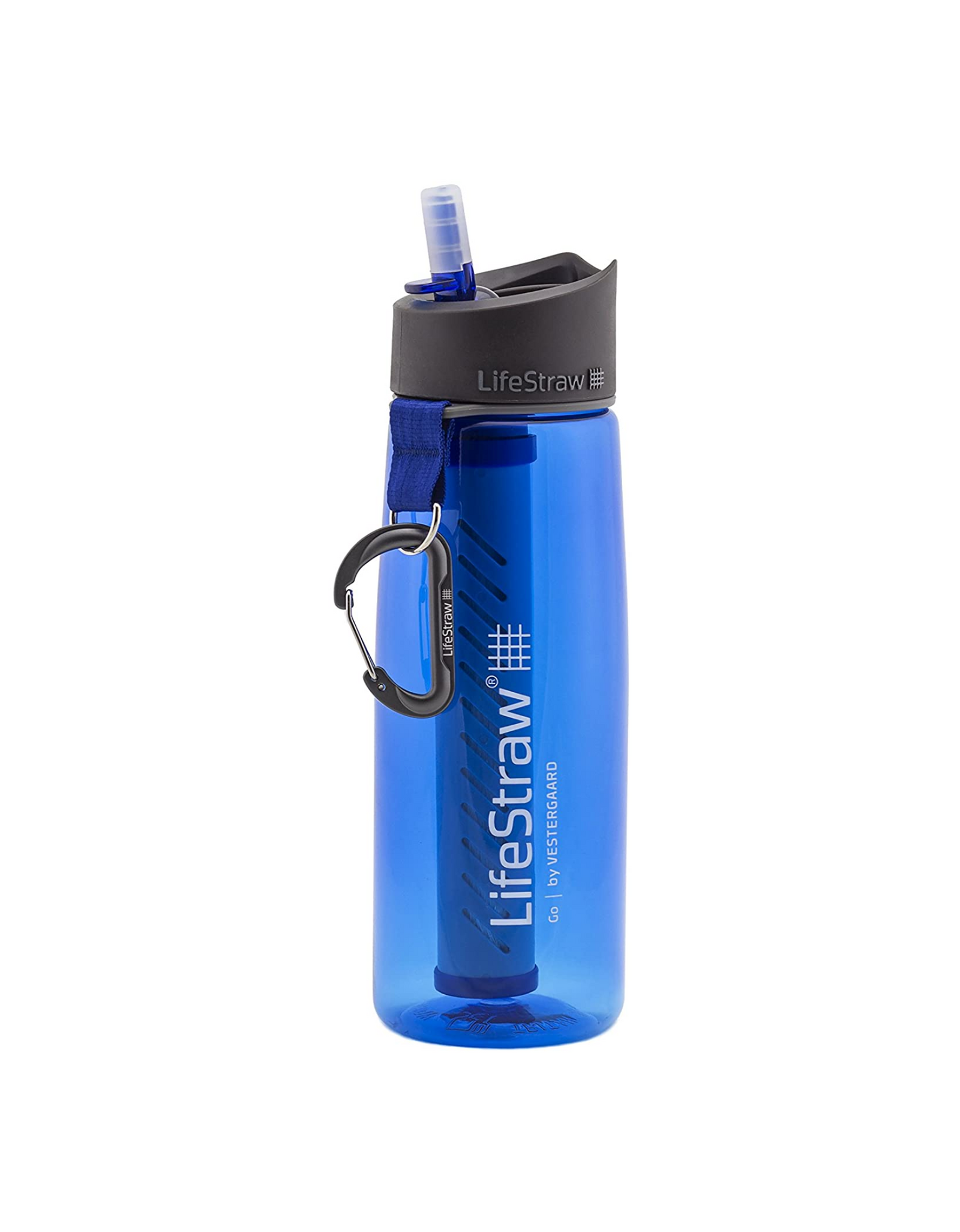 LifeStraw Go Water Filter Bottle with 2 Stage Integrated Filter Straw, Blue