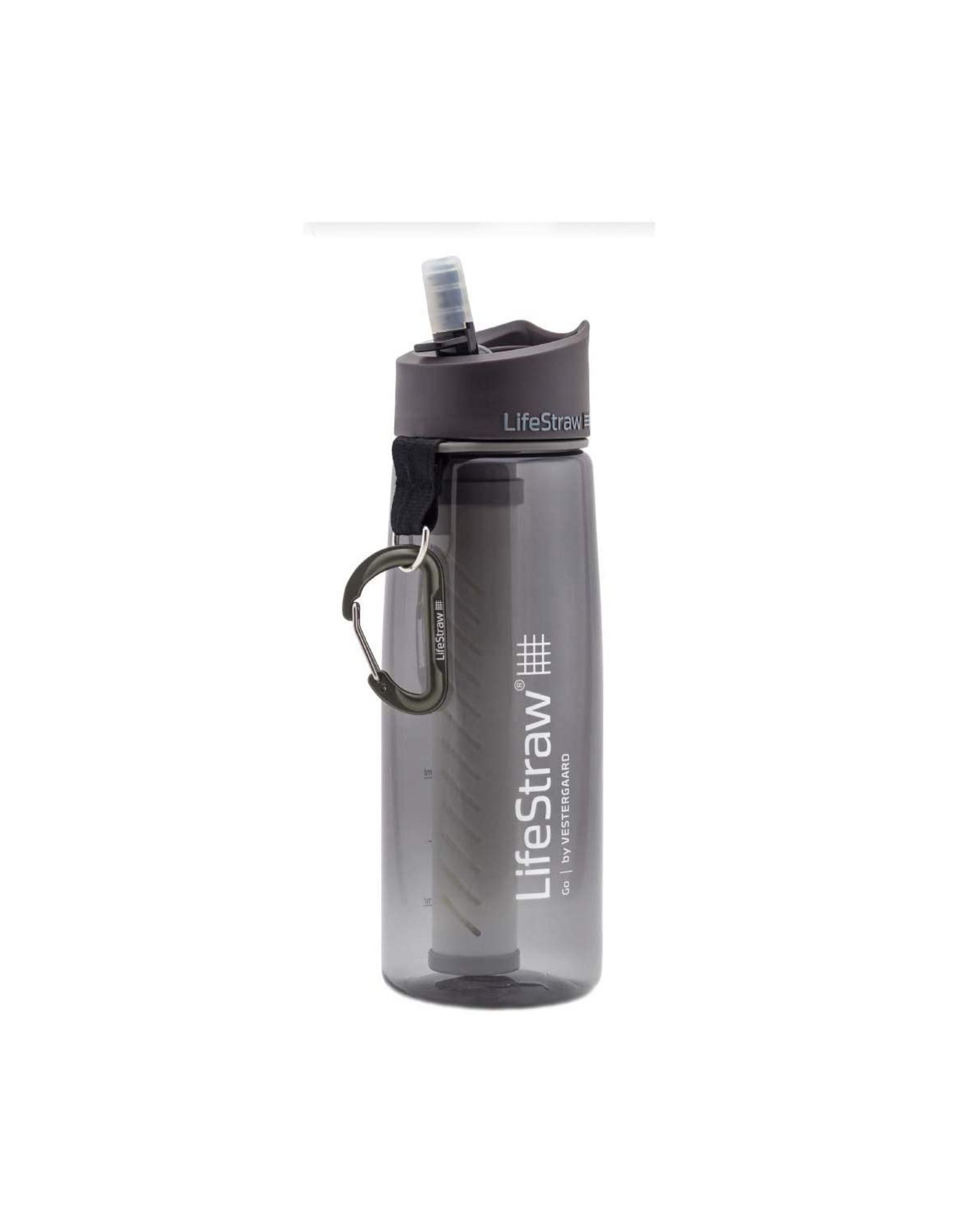 LifeStraw Go Water Filter Bottle with 2 Stage Integrated Filter Straw, Gray