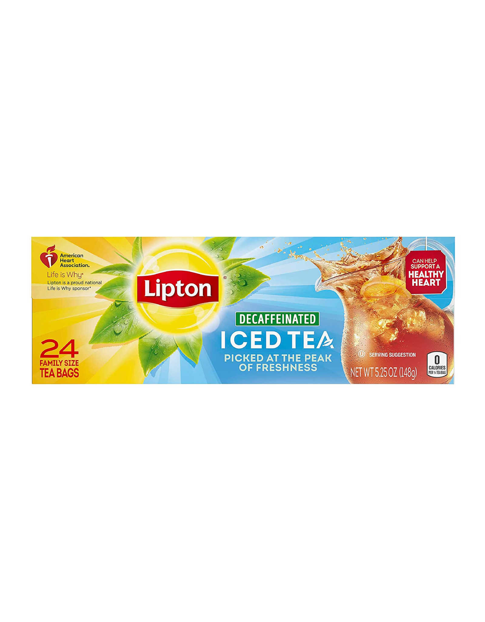 Lipton Family Black Iced Tea Bags Decaffeinated, 24 ct