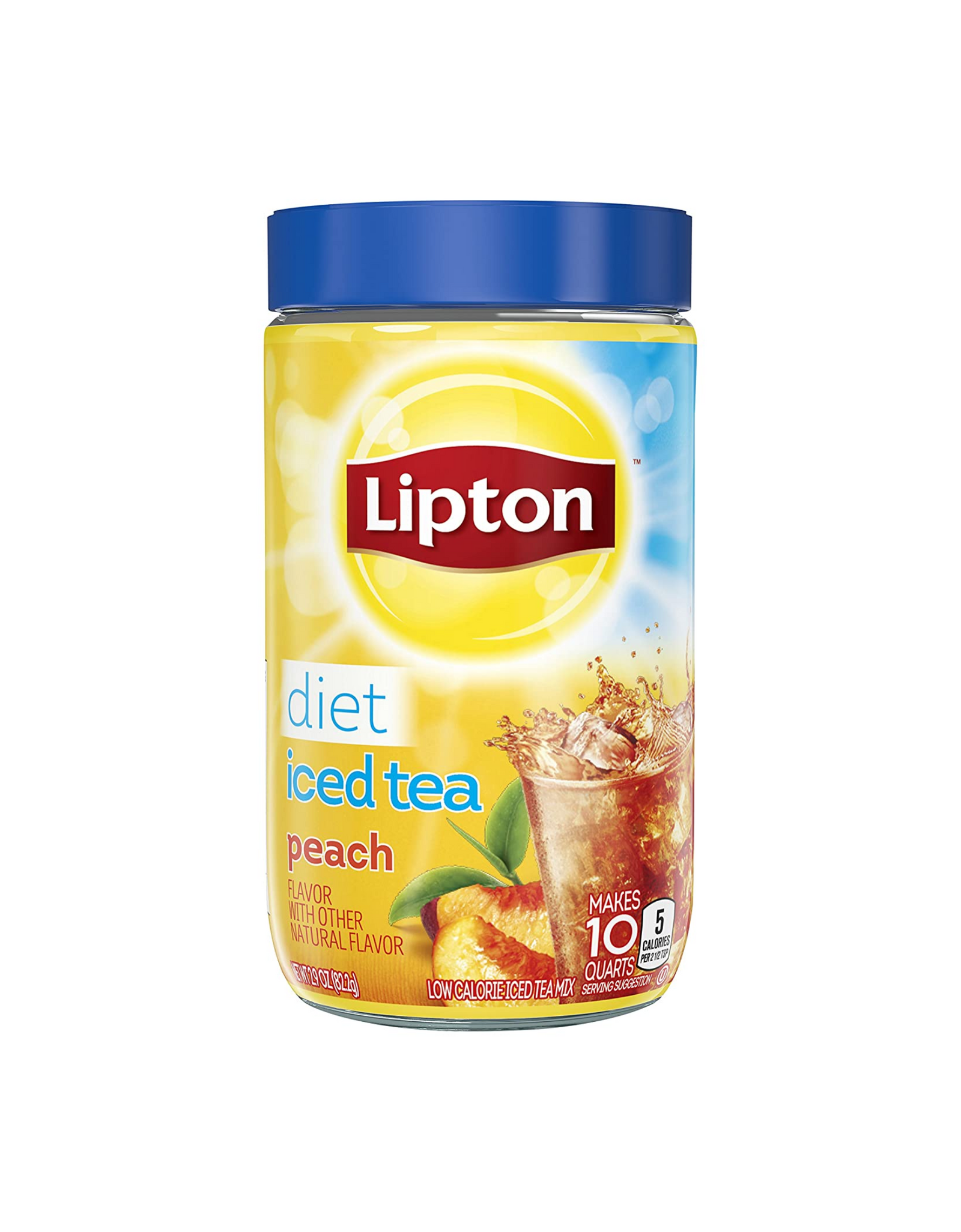 Lipton Iced Tea Mix, Diet Iced Tea Peach Flavor, 10 Quart (Pack of 4)