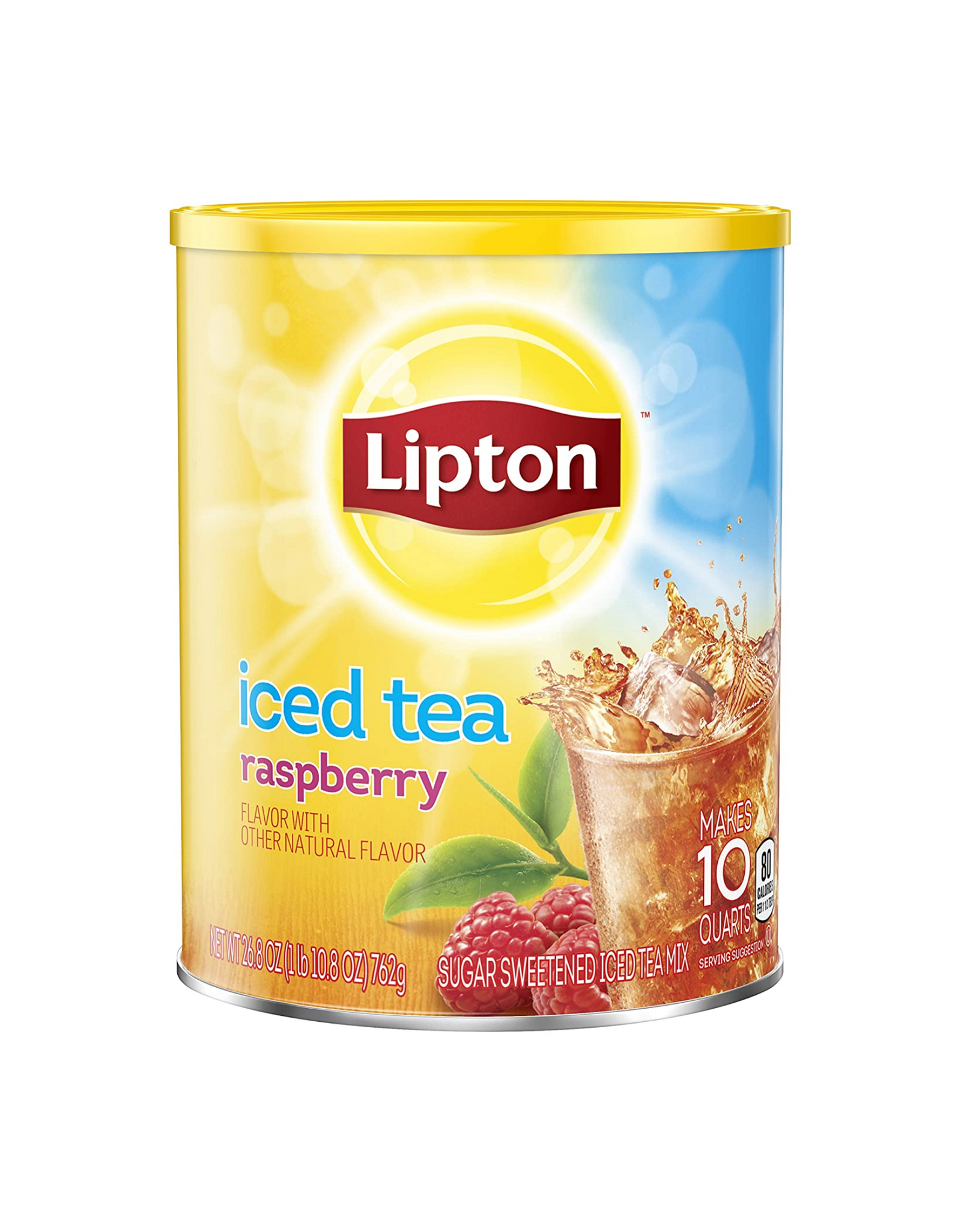 Lipton Iced Tea Mix, Iced Tea Raspberry Flavor, Makes 10 Quarts (Pack of 6)