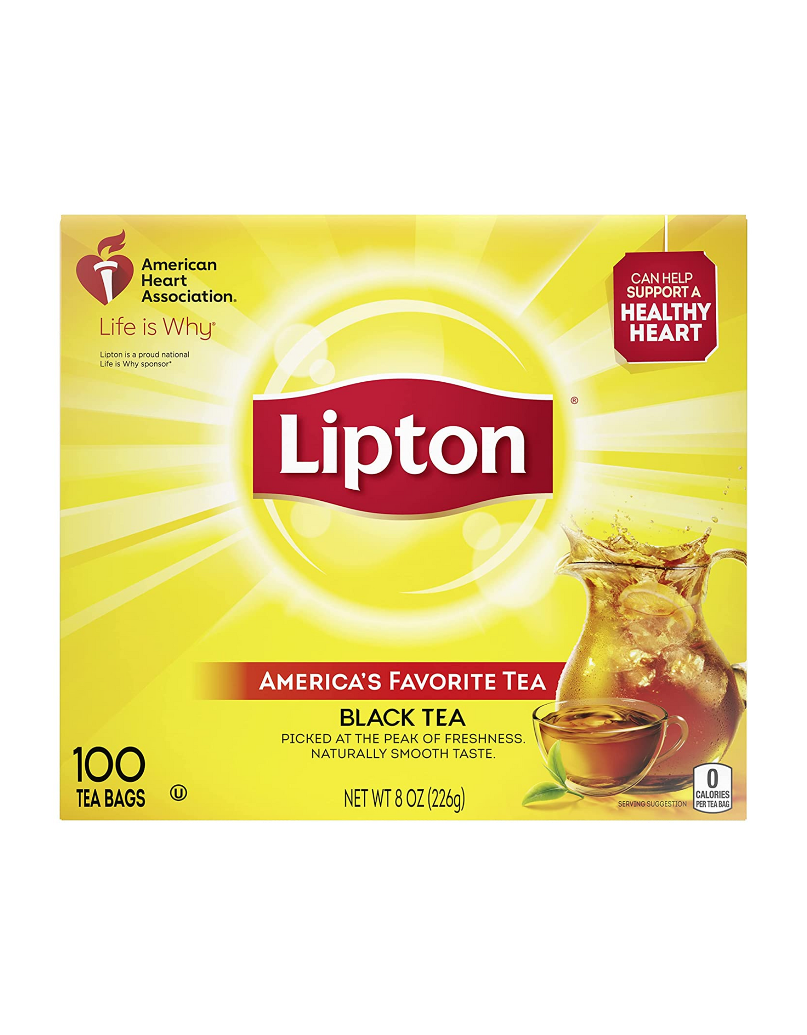 Lipton Tea Bags Teas With A Naturally Smooth Taste Black Tea, 100 Ct (Pack of 12)