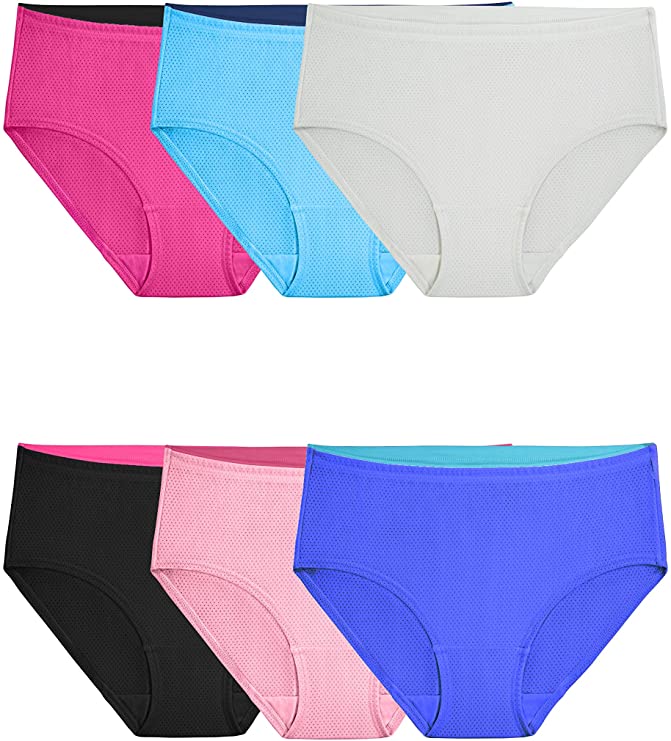 Fruit of the Loom Women's 6pk Breathable Micro-Mesh Low-Rise Briefs -  Colors May Vary 7 6 ct