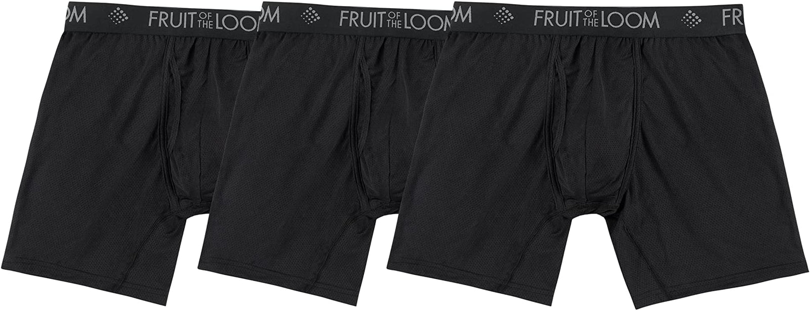Fruit of the Loom Men's Breathable Boxer Briefs Micro Mesh, Regular Leg