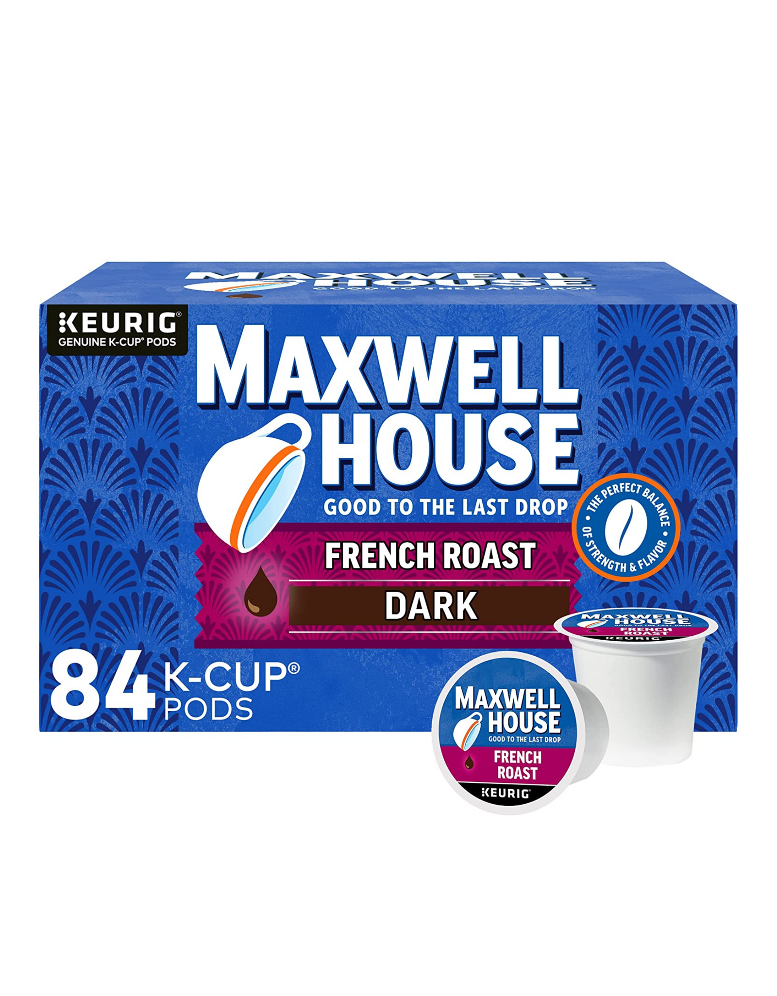 Maxwell House French Roast Dark Roast Coffee, K-Cup Pods, 84 Ct
