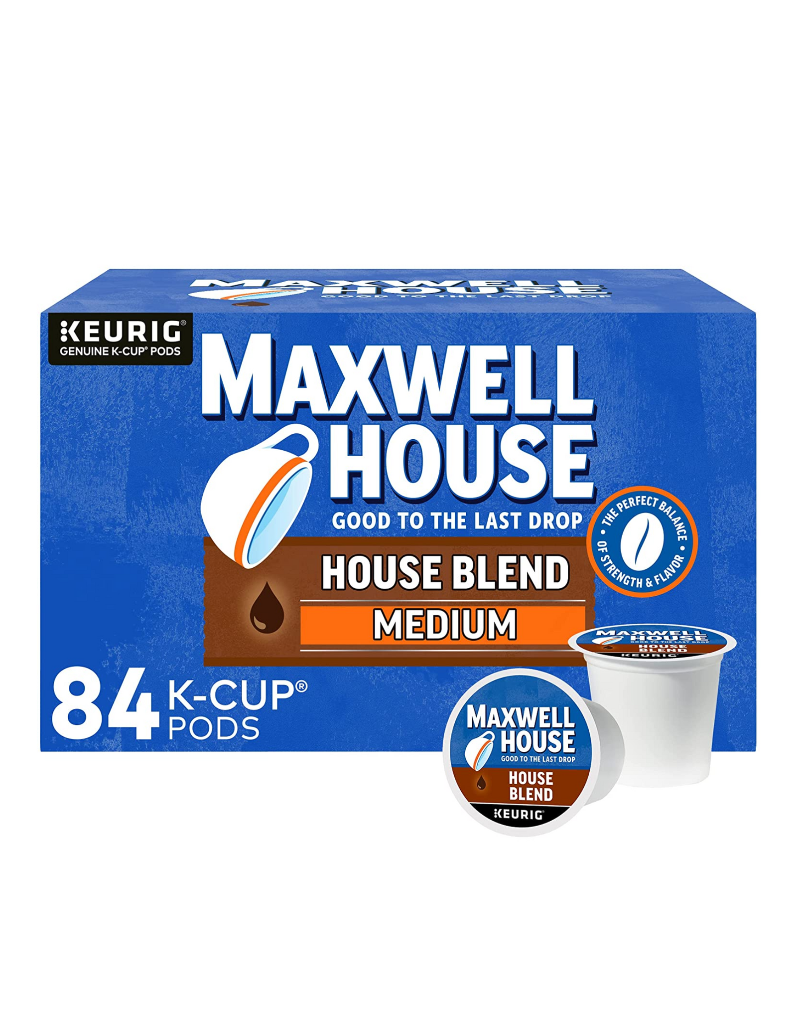 Maxwell House House Blend Medium Roast Coffee, K-Cup Pods, 84 Ct