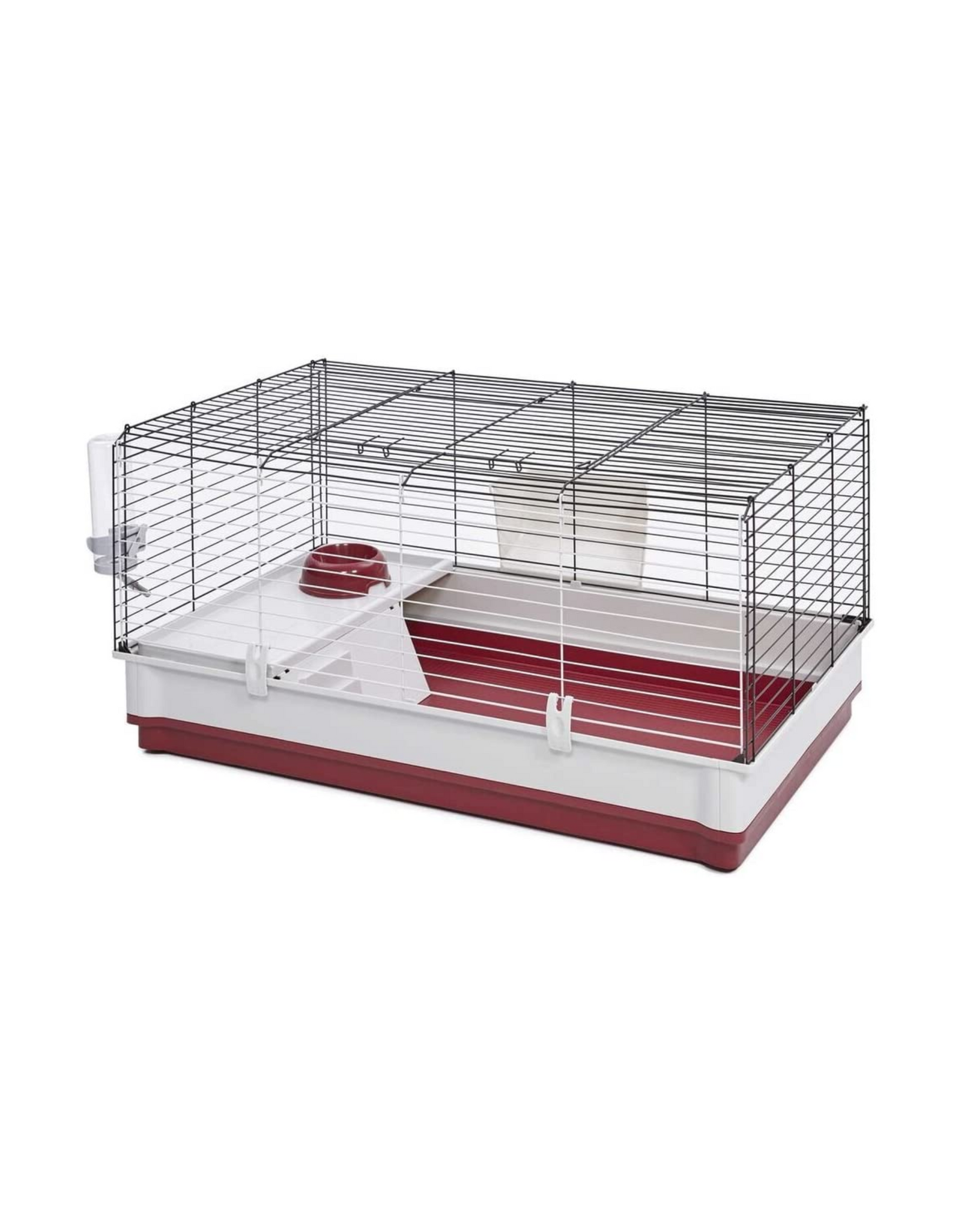 MidWest Homes for Pets 158 Wabbitat, Rabbit Cage, 39.5" L x 23.75" W x 19.75" H, Maroon and White
