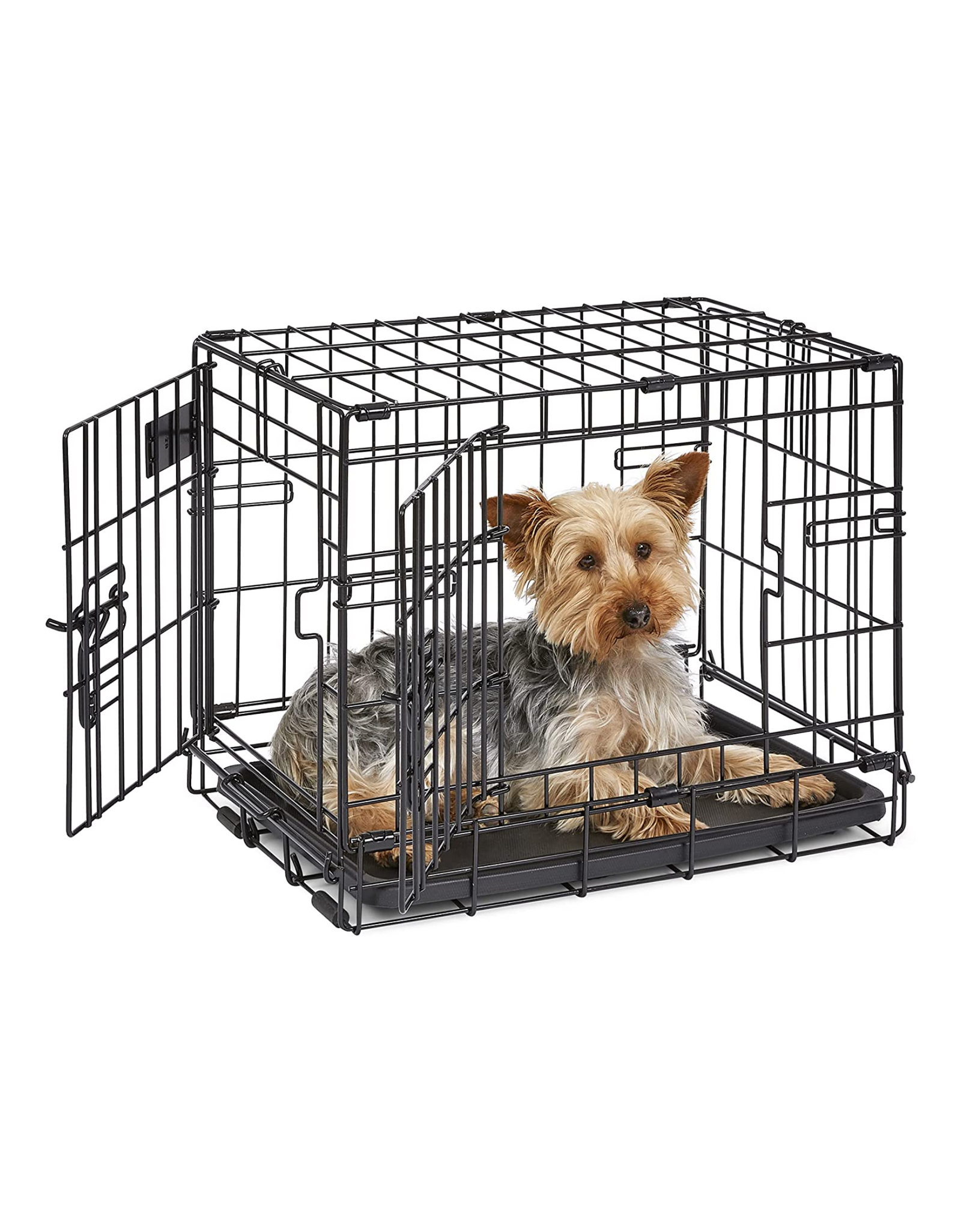  MidWest Homes for Pets Large Dog Crate, MidWest Life Stages  Folding Metal Dog Crate, Divider Panel, Floor Protecting Feet, Leak-Proof  Dog Pan