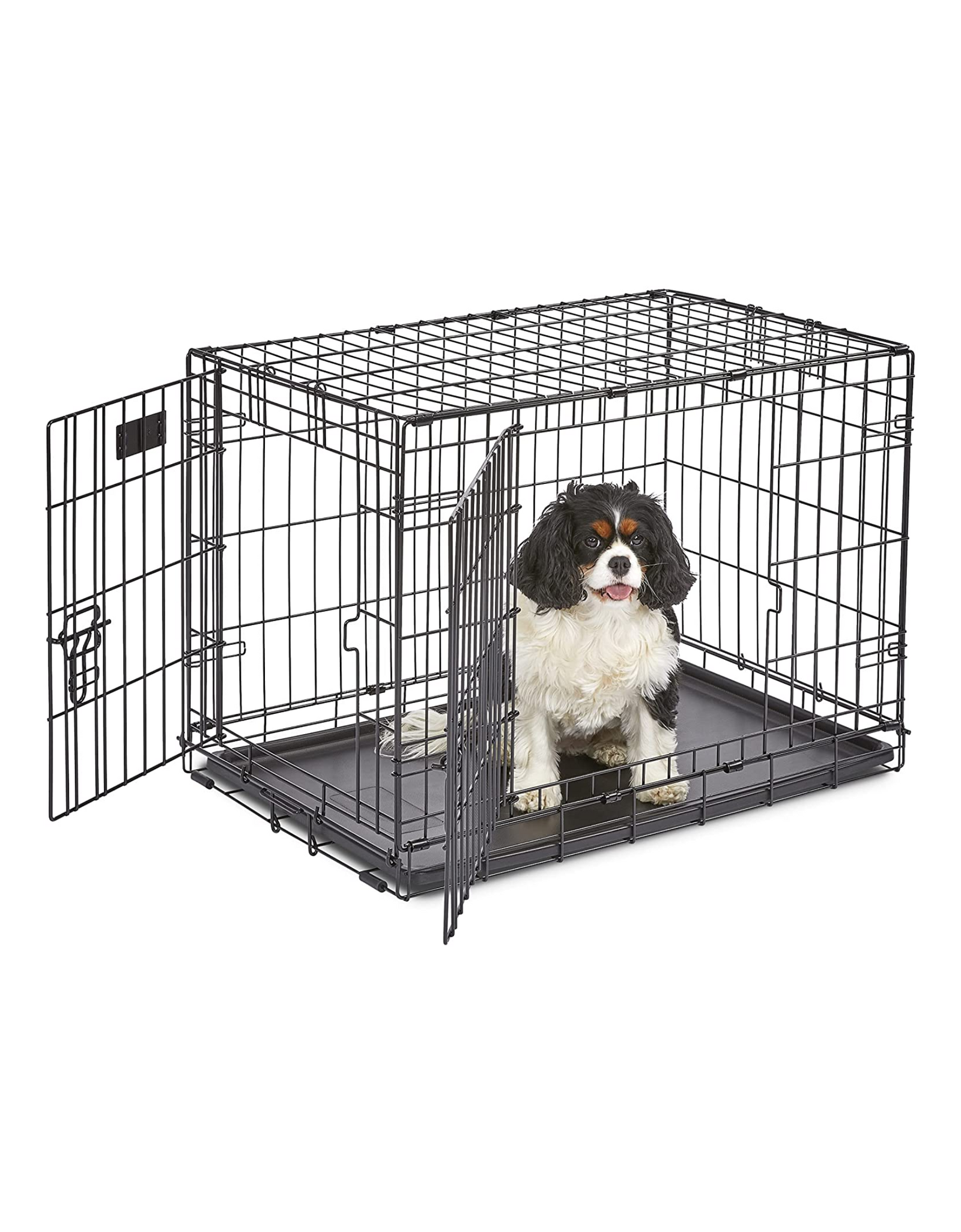 MidWest Homes for Pets Newly Enhanced Double Door 30 Inch with Divider iCrate Dog Crate, Includes Leak-Proof Pan