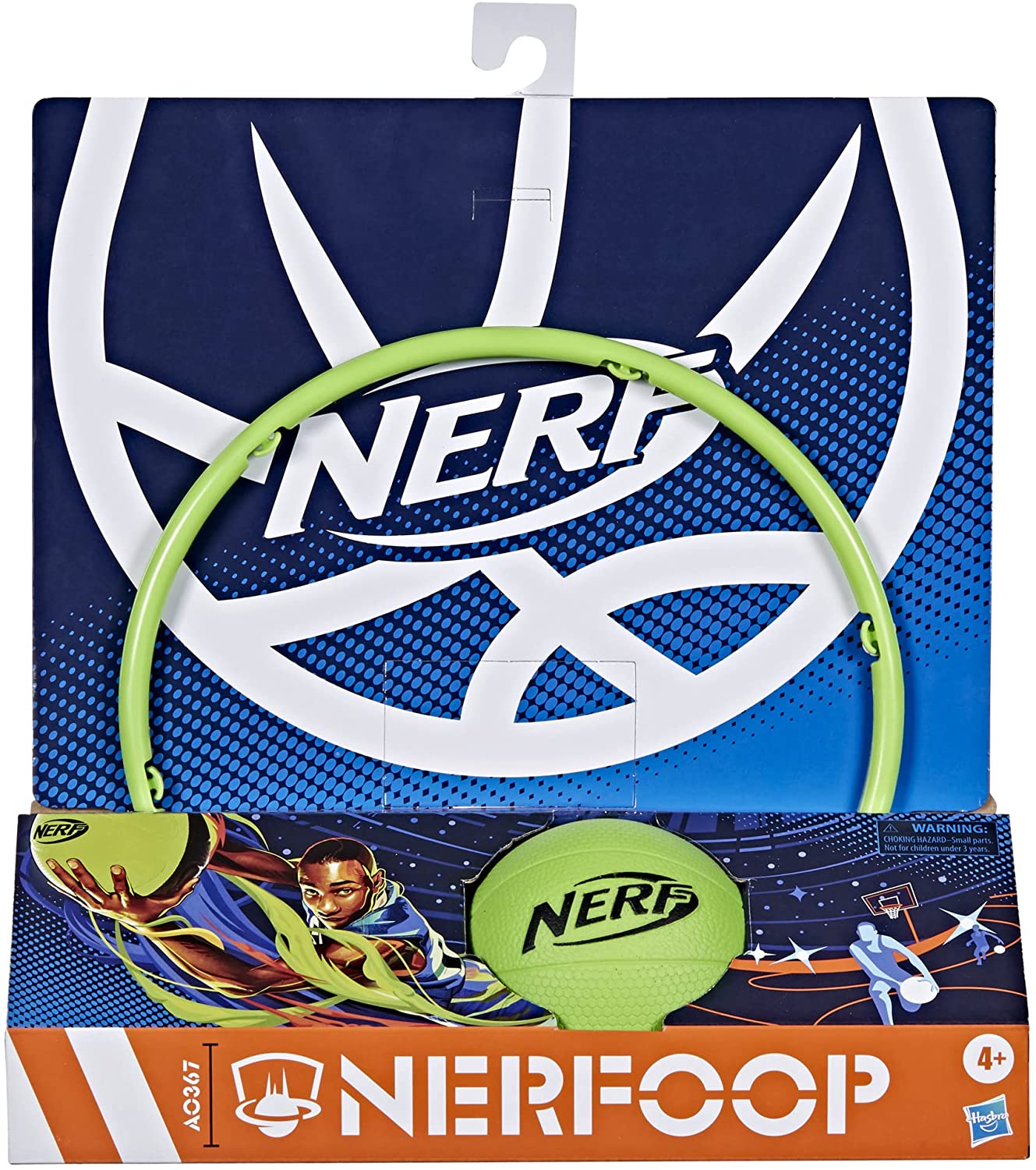 NERF Nerfoop – The Classic Mini Foam Basketball and Hoop - Hooks On Doors - Indoor and Outdoor Play