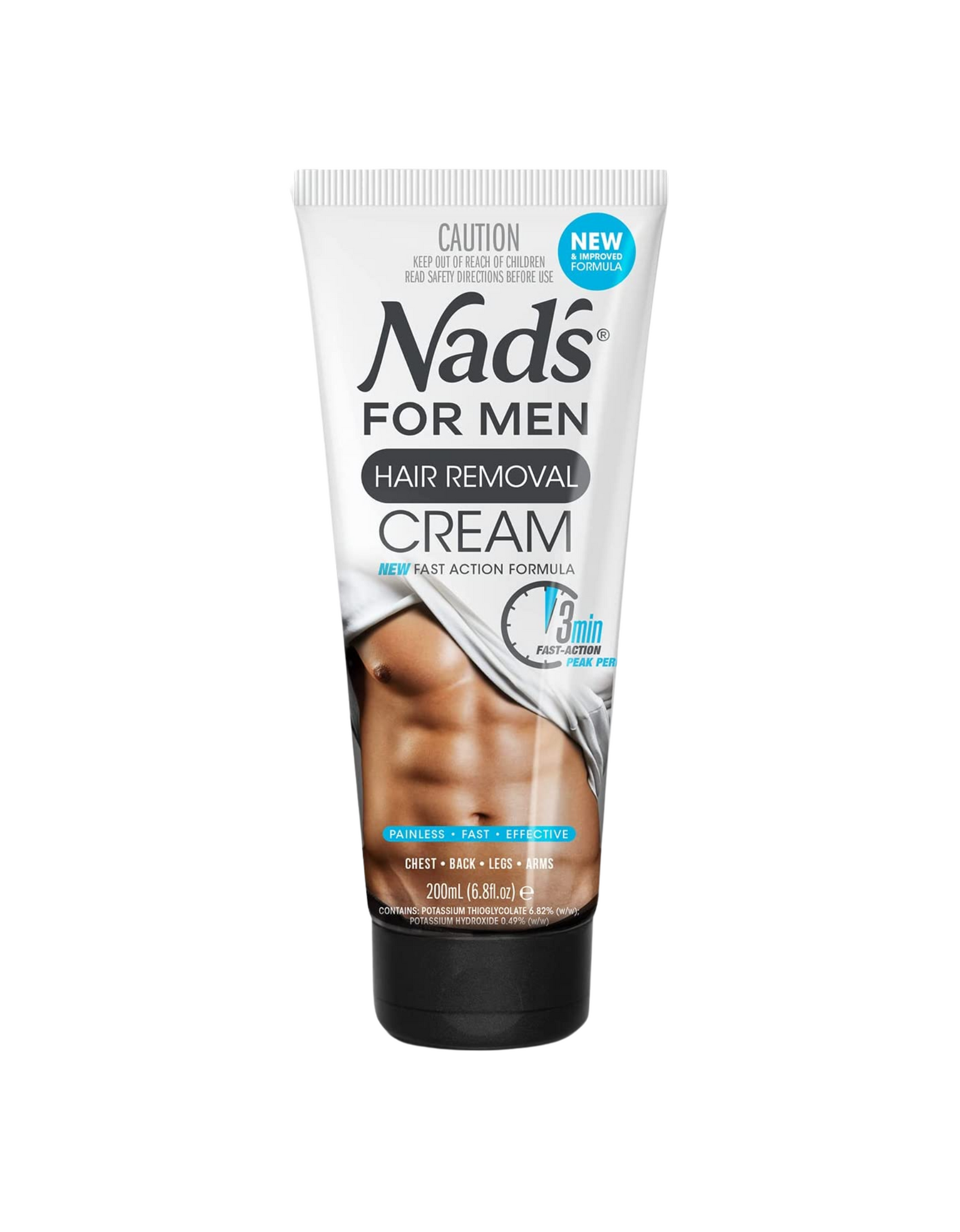 Nad's for Men Hair Removal Cream - Painless, Fast and Effective, 6.8 Oz