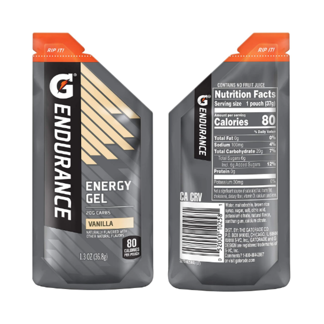 Gatorade Endurance Energy Gel No Caffeine 4 Flavor Variety 1.3 Ounce - Pack of 12