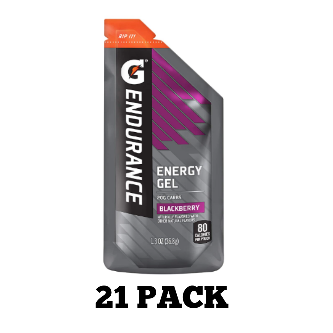 Gatorade Endurance Energy Gel No Caffeine, Blackberry 1.3 Ounce - Pack of 21