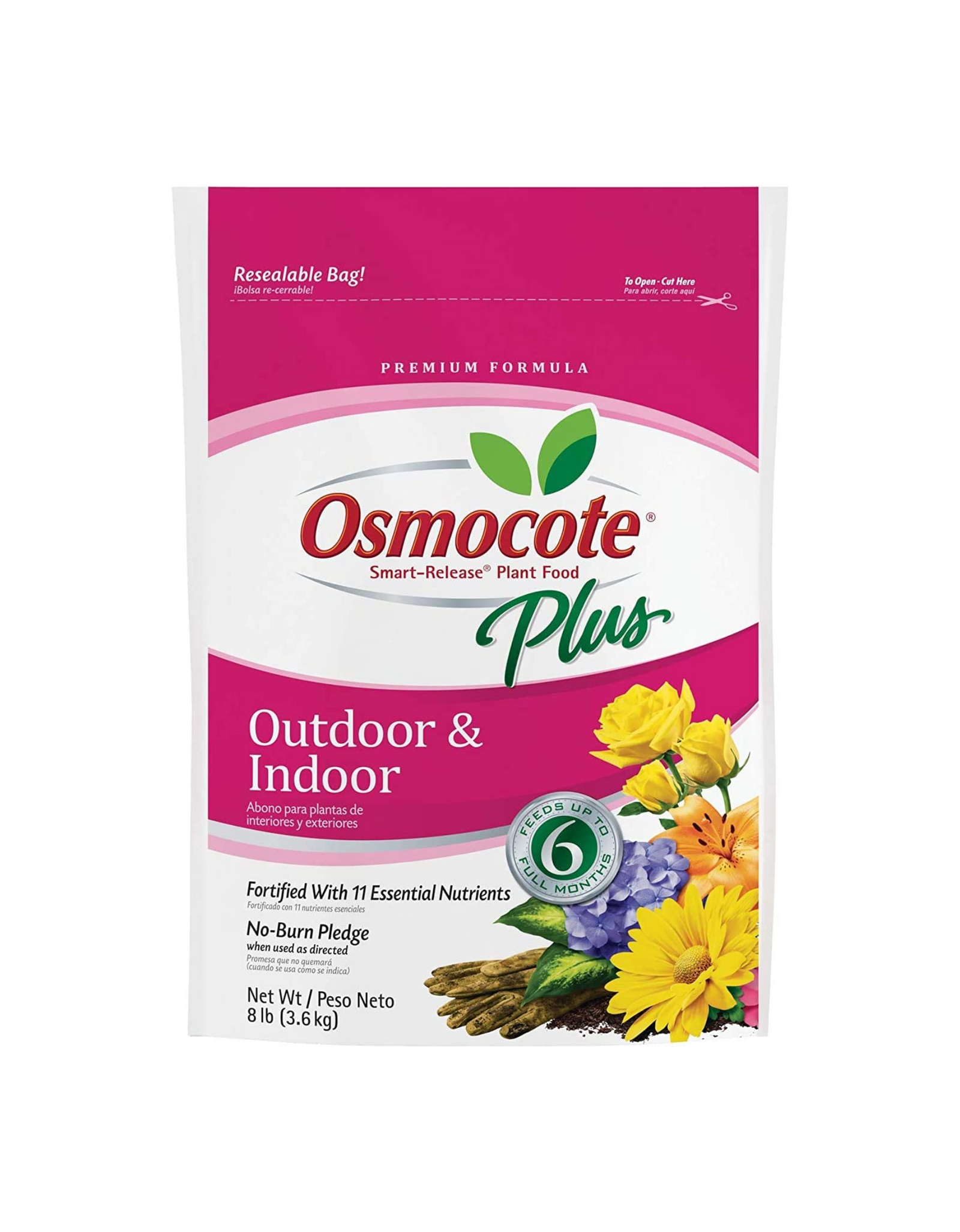 Osmocote Smart-Release Plant Food Plus Outdoor & Indoor, 8 lb. - Fortified with 11 Essential Nutrients