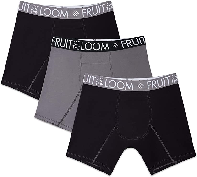 Fruit of the Loom Men's Breathable Boxer Briefs Performance Cooling, Regular Leg